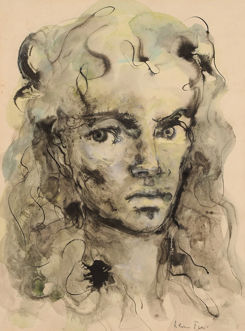 Portrait Imaginaire (Imaginary Portrait) c. 1945-50 Watercolor, gouache, and ink wash on paper 13 3/4 x 10