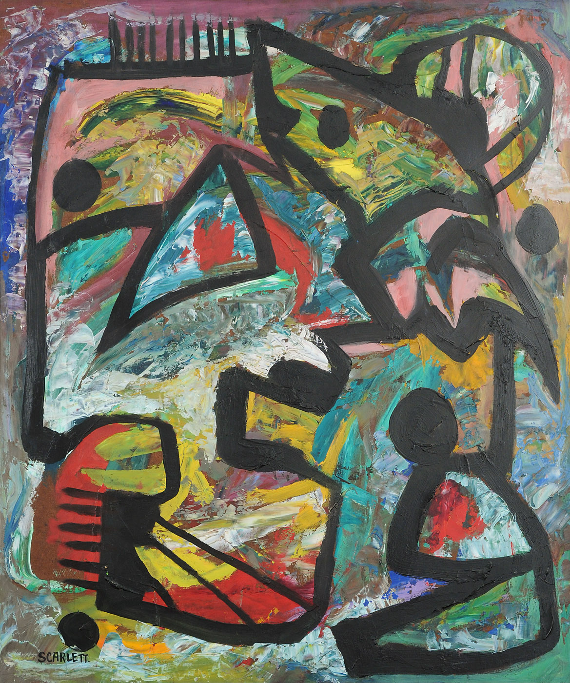 Rolph Scarlett Untitled (five black dots) Oil on panel c.1950