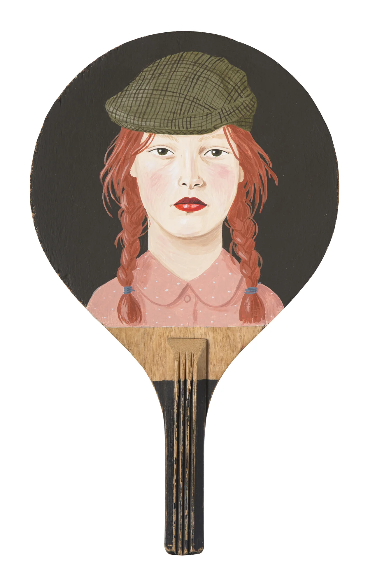 Rory Paddle Acrylic on vintage tennis paddle 14.5 x 8.5 $ 495