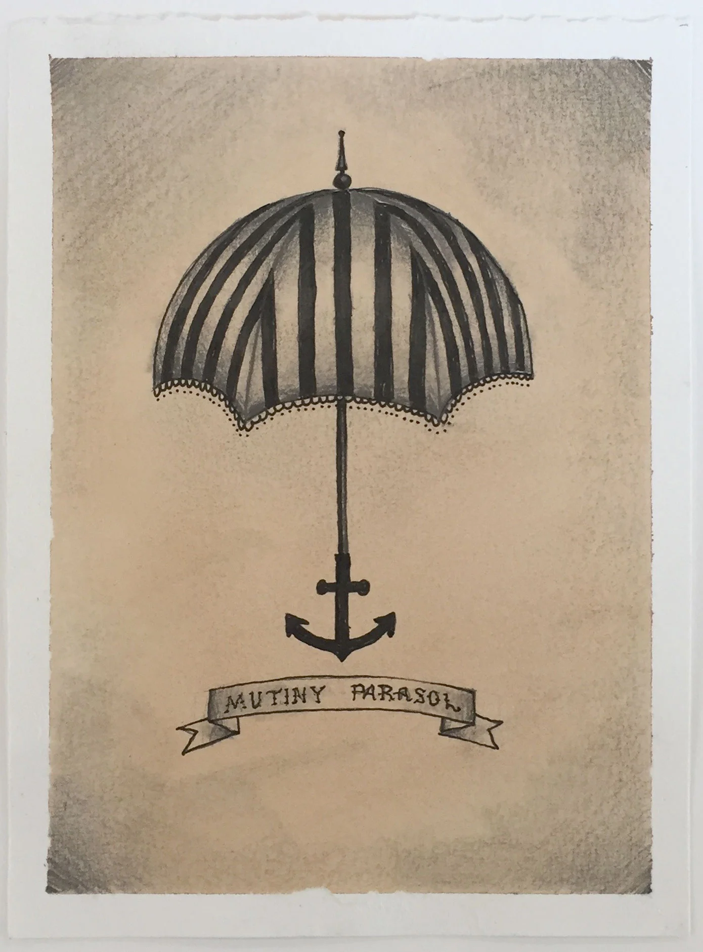 Mutiny Parasol Ink and grahite on paper 18 x 20 (framed) $ 300 • SOLD