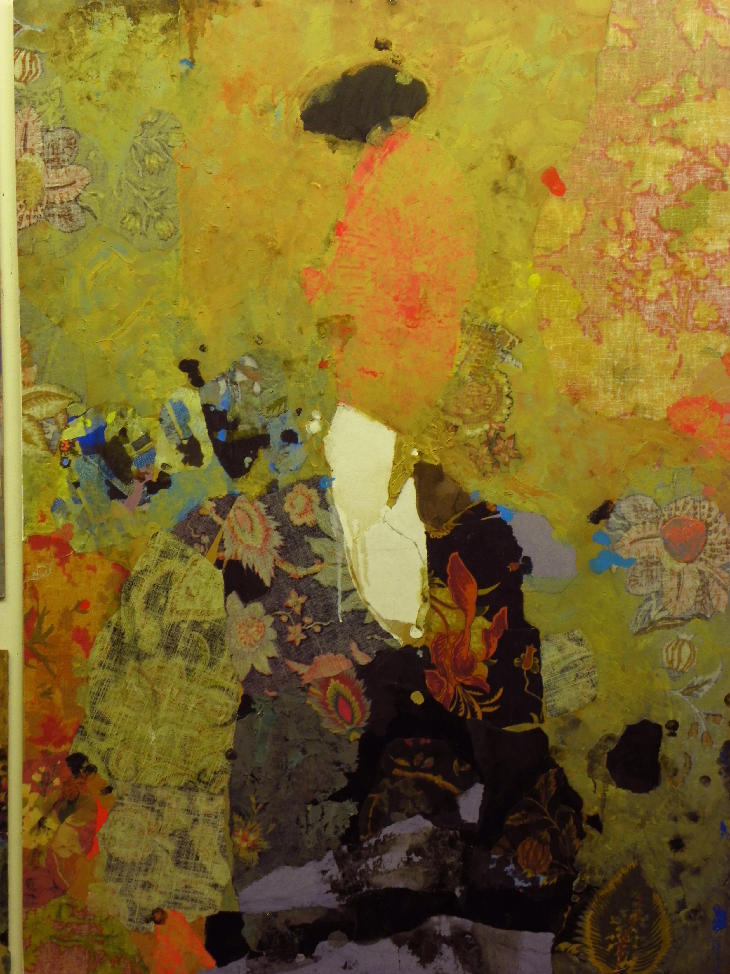 Man with Beret Mixed media on wood panel 40 x 28 $ 18,000