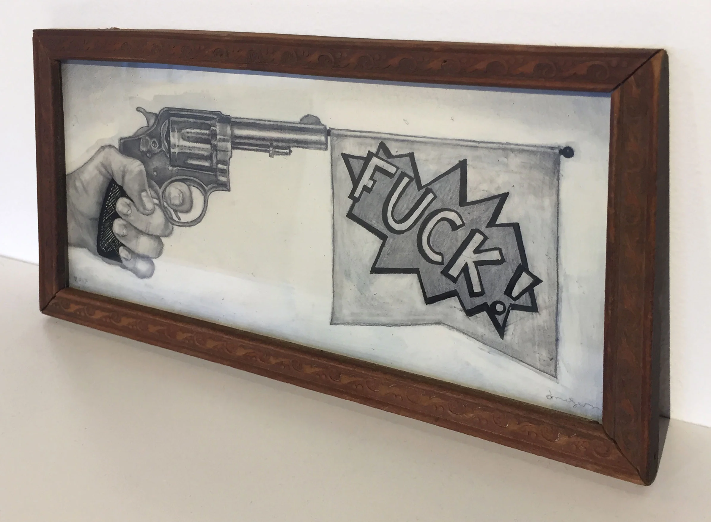 Bang Mixed media on found object 5.5 x 11 $ 450 • SOLD