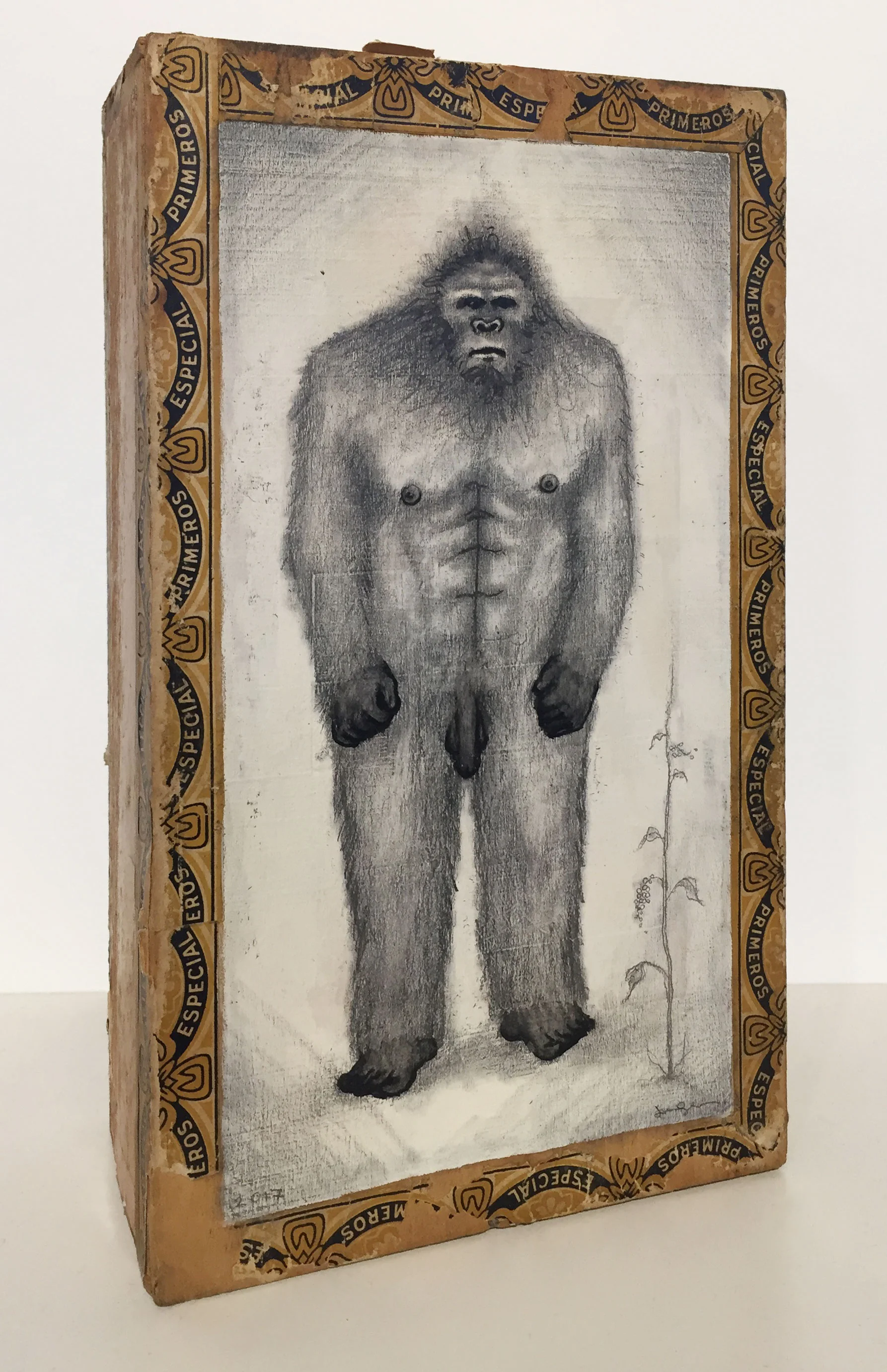 Sasquatch Mixed media on found object 5.5 x 9.5 x 3 $ 450