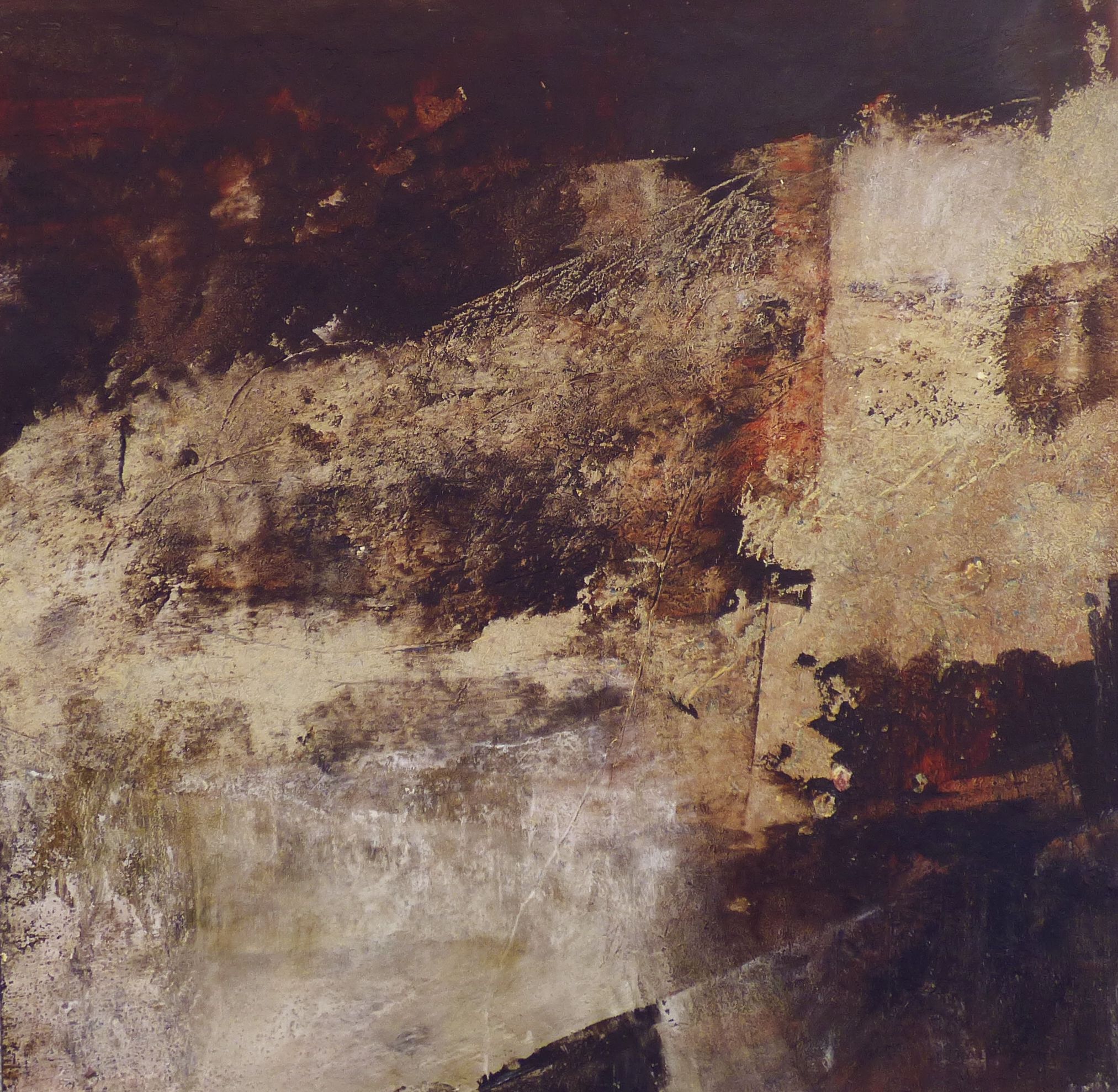 Black Beach No. 1, Oil and cold wax on panel, 10 x 10", $600