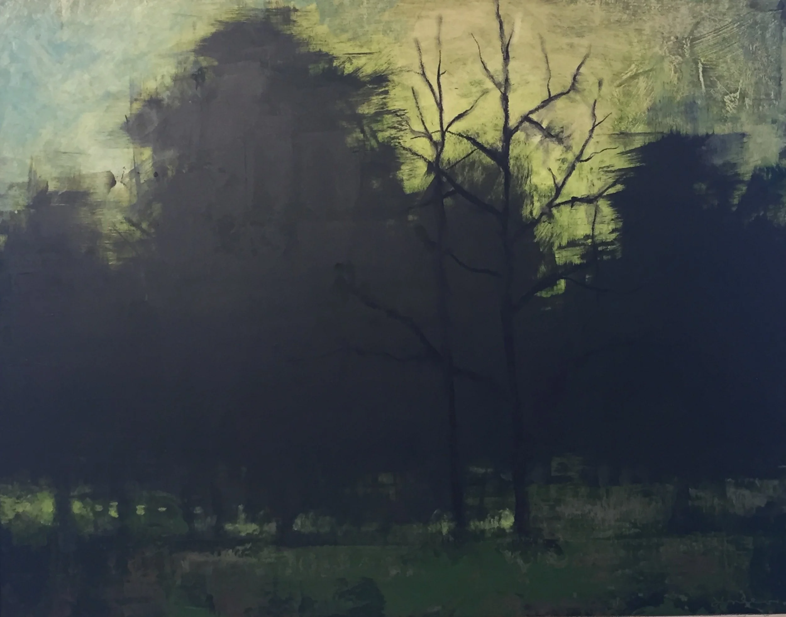 Treeline at Eventide VI Oil, wax, tar, and paint stick on panel 24 x 30 $ 2,400 • SOLD