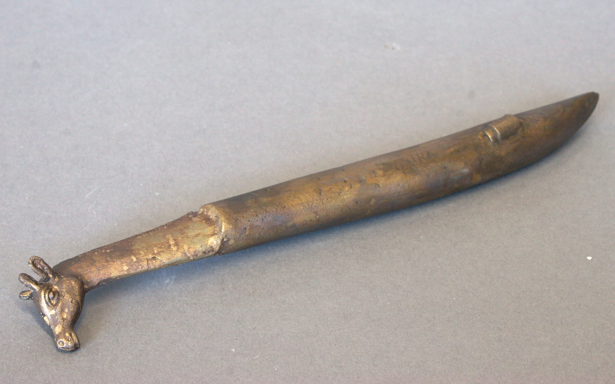 Utility Giraffe Bronze with ferric nitrate and liver of sulfur 7" long $ 86 • SOLD