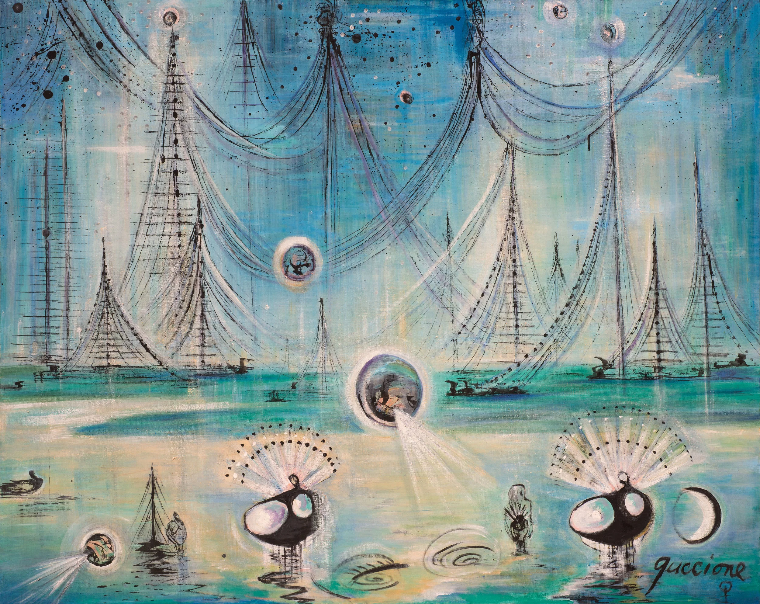 Spacescape c. 1978 Acrylic on canvas 39 3/4 x 50 call for price