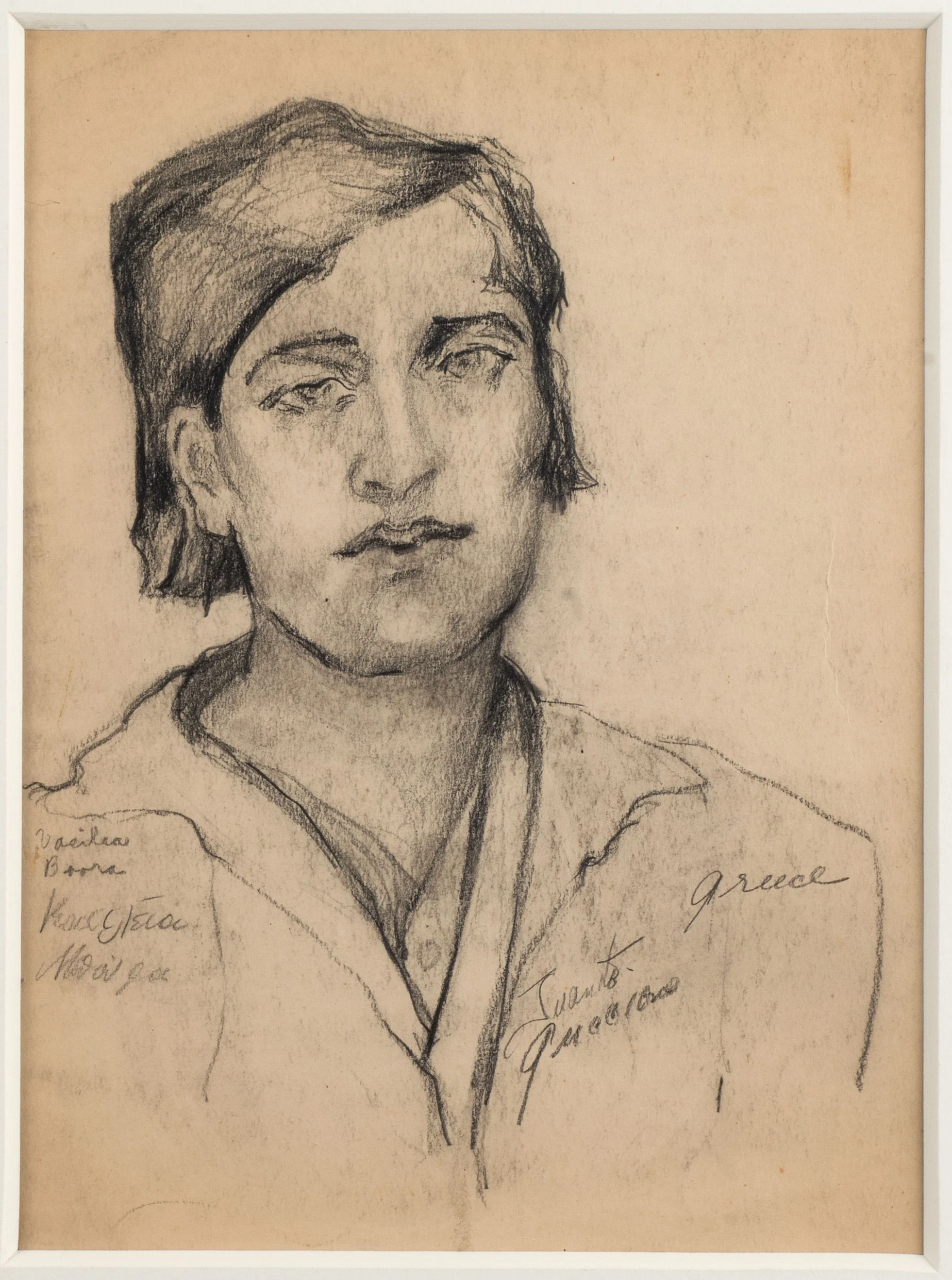 Head of a Woman (Greece, Vasilia Boorea), n.d., Pencil on paper, 11 1/2 x 8 1/2, $ 3,800 (SOLD)
