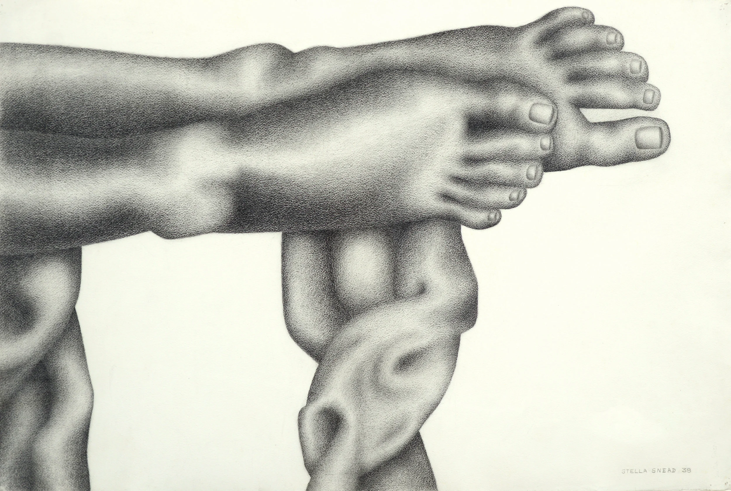 Feet , charcoal on paper, 32.5 x 45.5