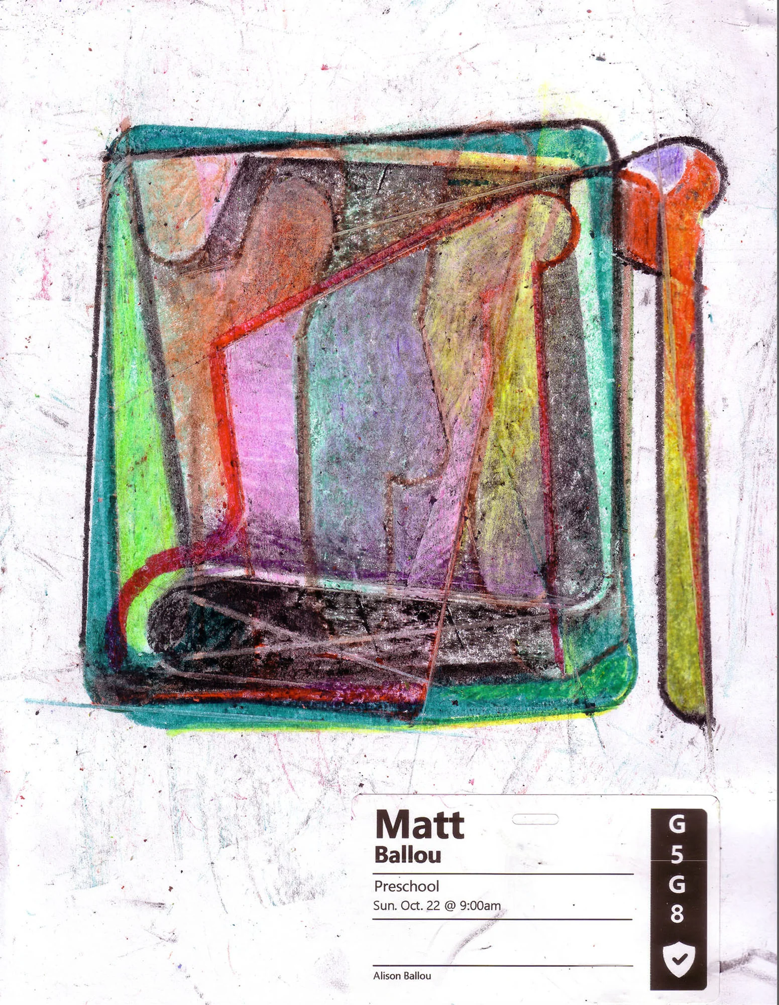 Hangnail (Sunday Morning Coloring) Mixed media on panel 11 x 18.5 $ 250