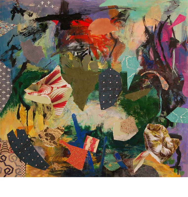 Tropique Oblique Acrylic, ink, and collage on paper 22 x 23 $ 900