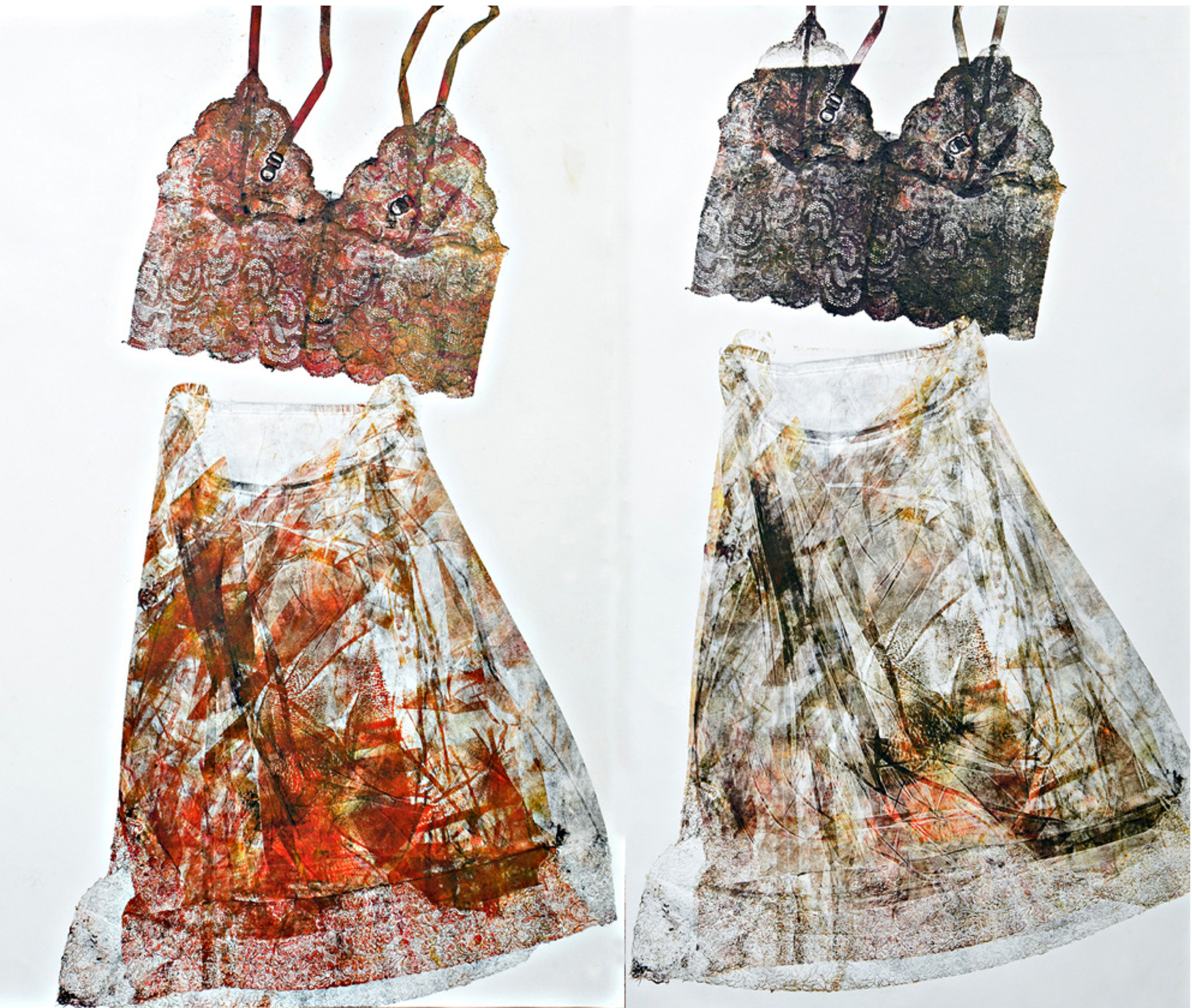 Twin Slips, Monoprint, 42 x 55, $1,200 