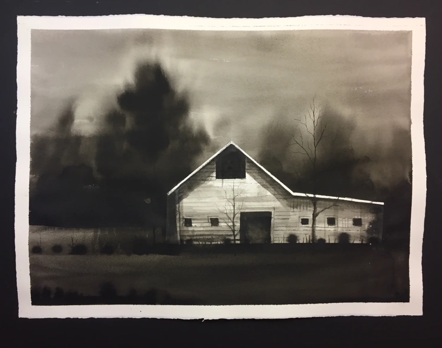 Postcards from Beyond No. 36 Ink and salt on paper 26.5 x 34.5 (framed) $ 2,200