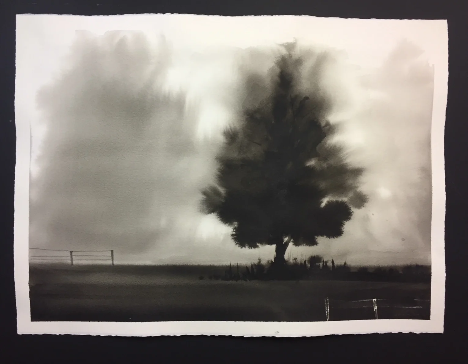 Postcards from Beyond No. 34 Ink and salt on paper 26.5 x 34.5 (framed) $ 2,200