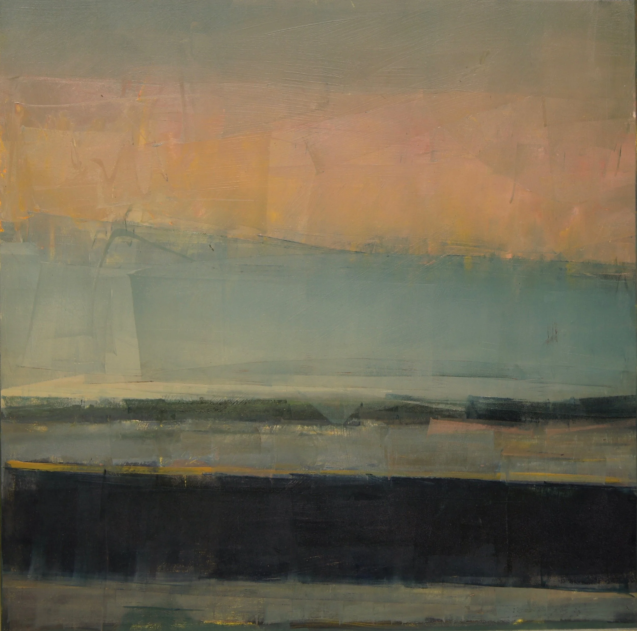 Dusk, I-80 Oil on panel 25 x 25 $ 750