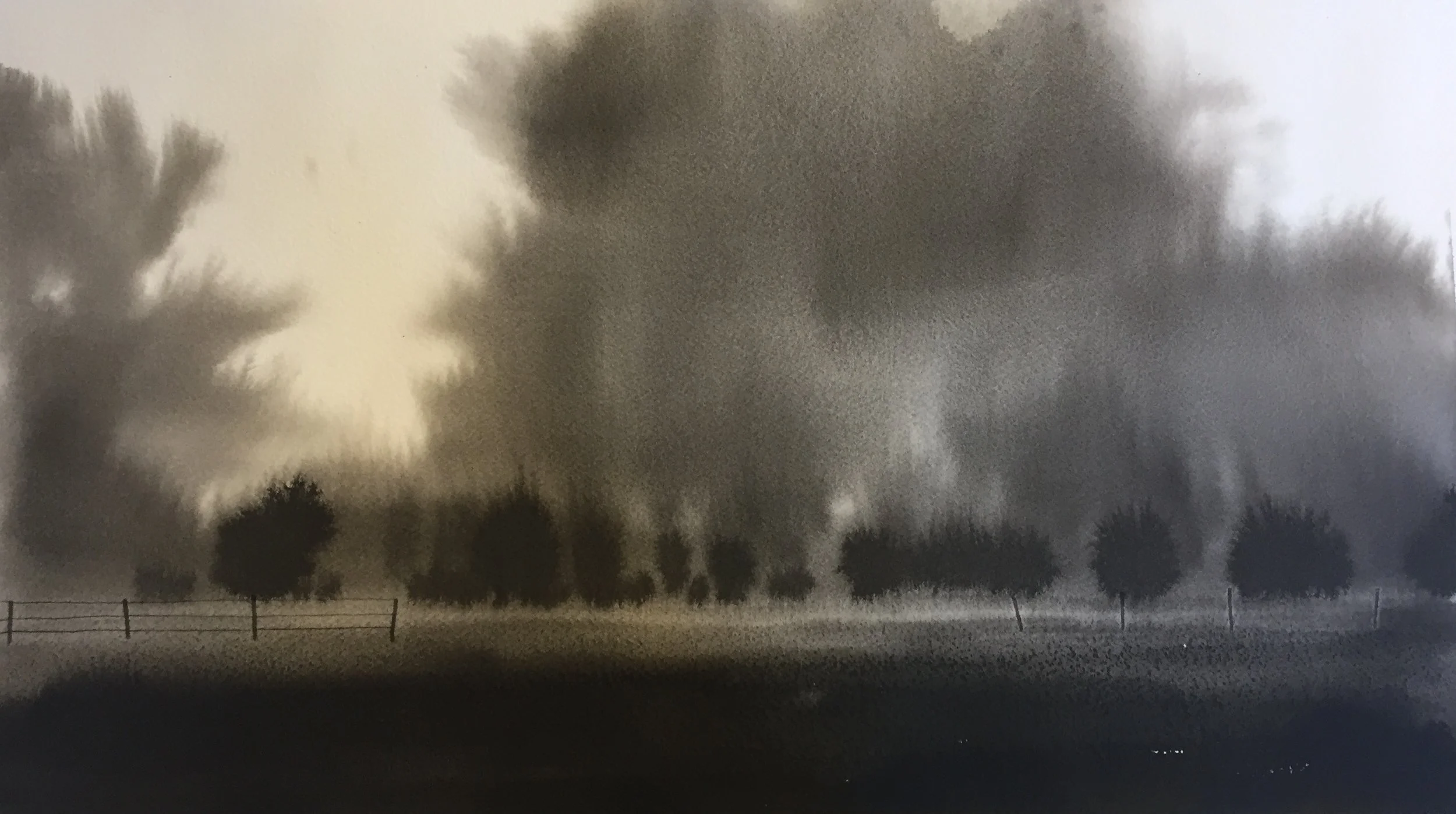 Postcards from Beyond No. 32 Ink and salt on paper 17.5 x 27 (framed) $ 1,700 