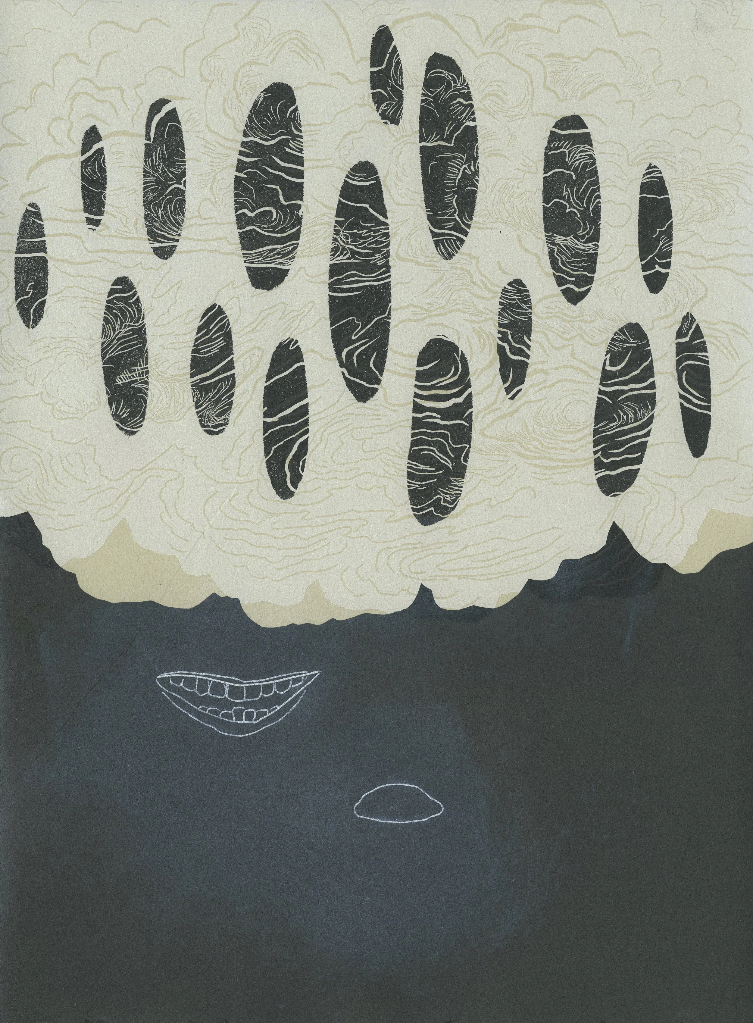 Low Visibility (Blizzard No. 19) Collograph monotype on paper 17 x 13.5 $ 300