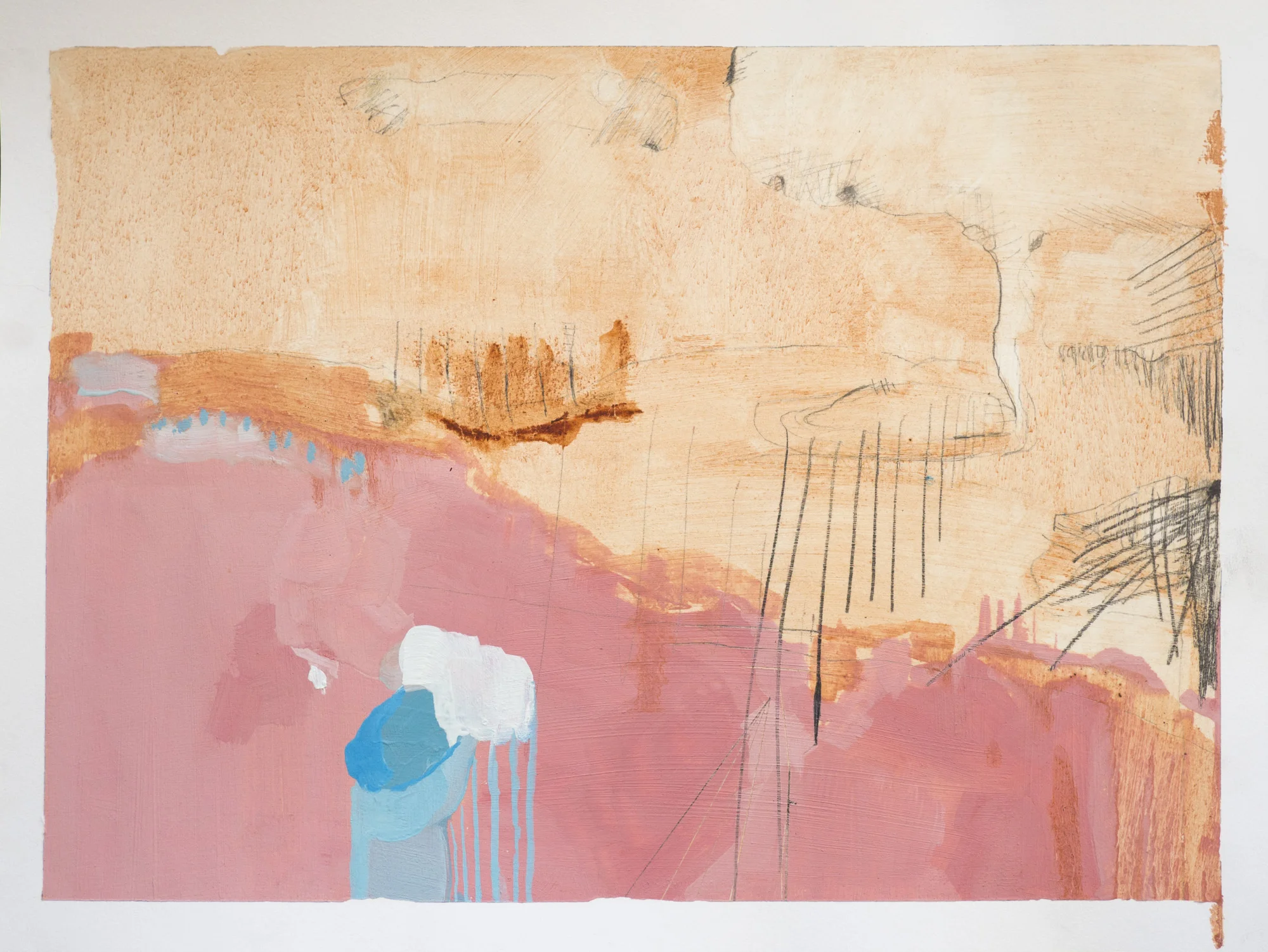Utah State Line Oil on paper 18 x 24 $ 500