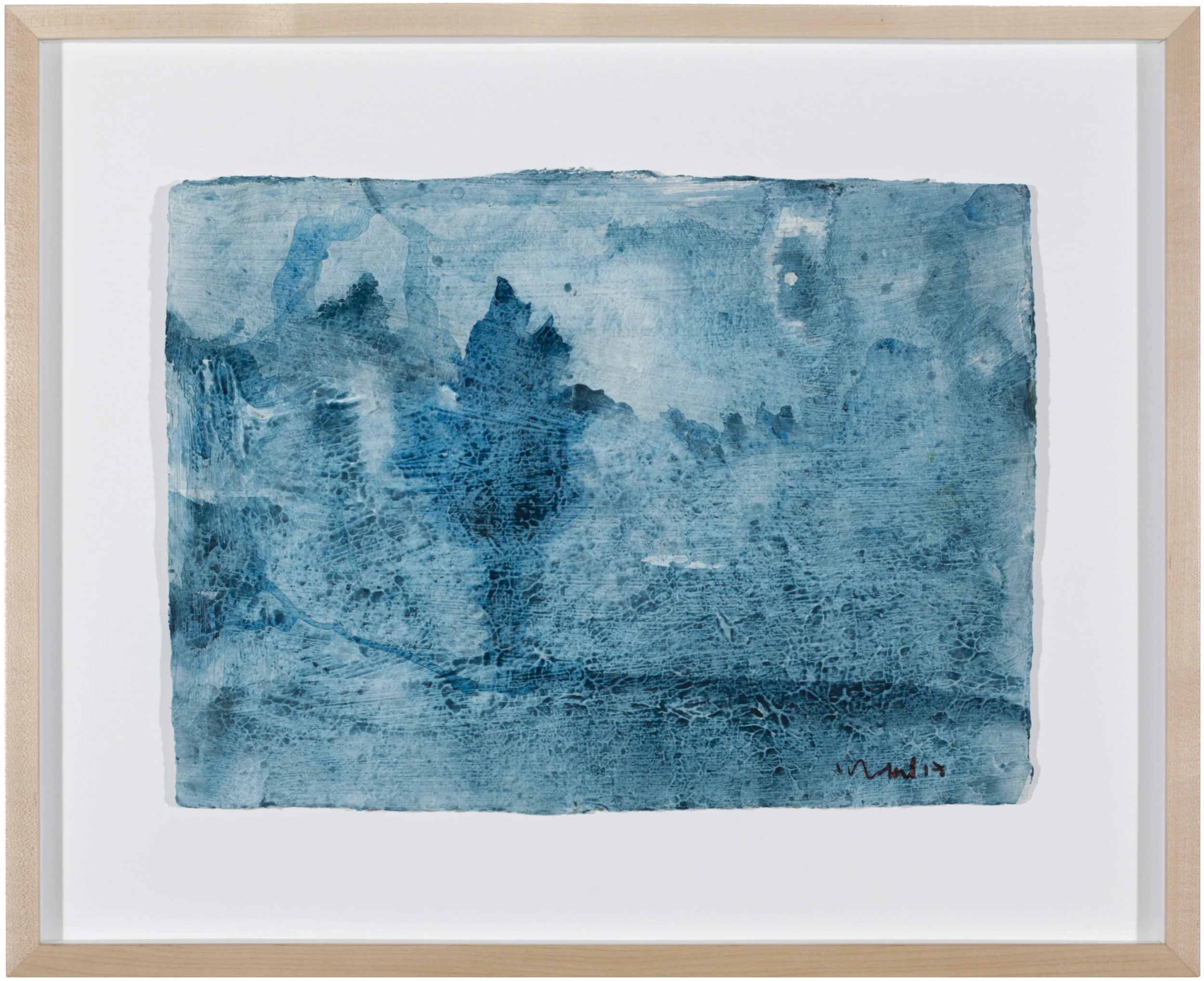 Maikel Sotomayor Paisaje Azul / Blue Landscape No. 2 Acrylic on handmade paper 22 x 27 * SOLD
