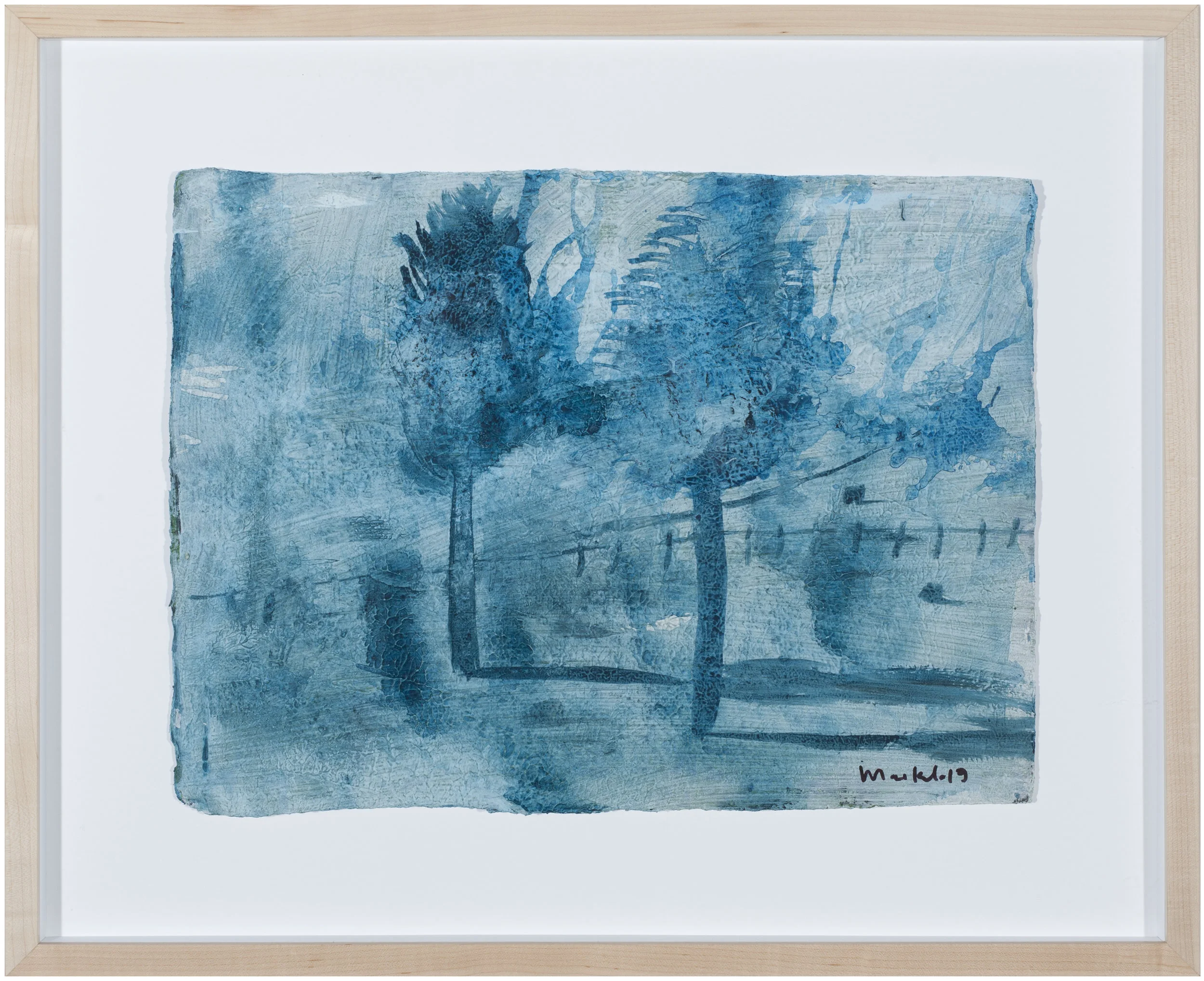 Maikel Sotomayor Paisaje Azul / Blue Landscape No. 4 Acrylic on handmade paper 22 x 27