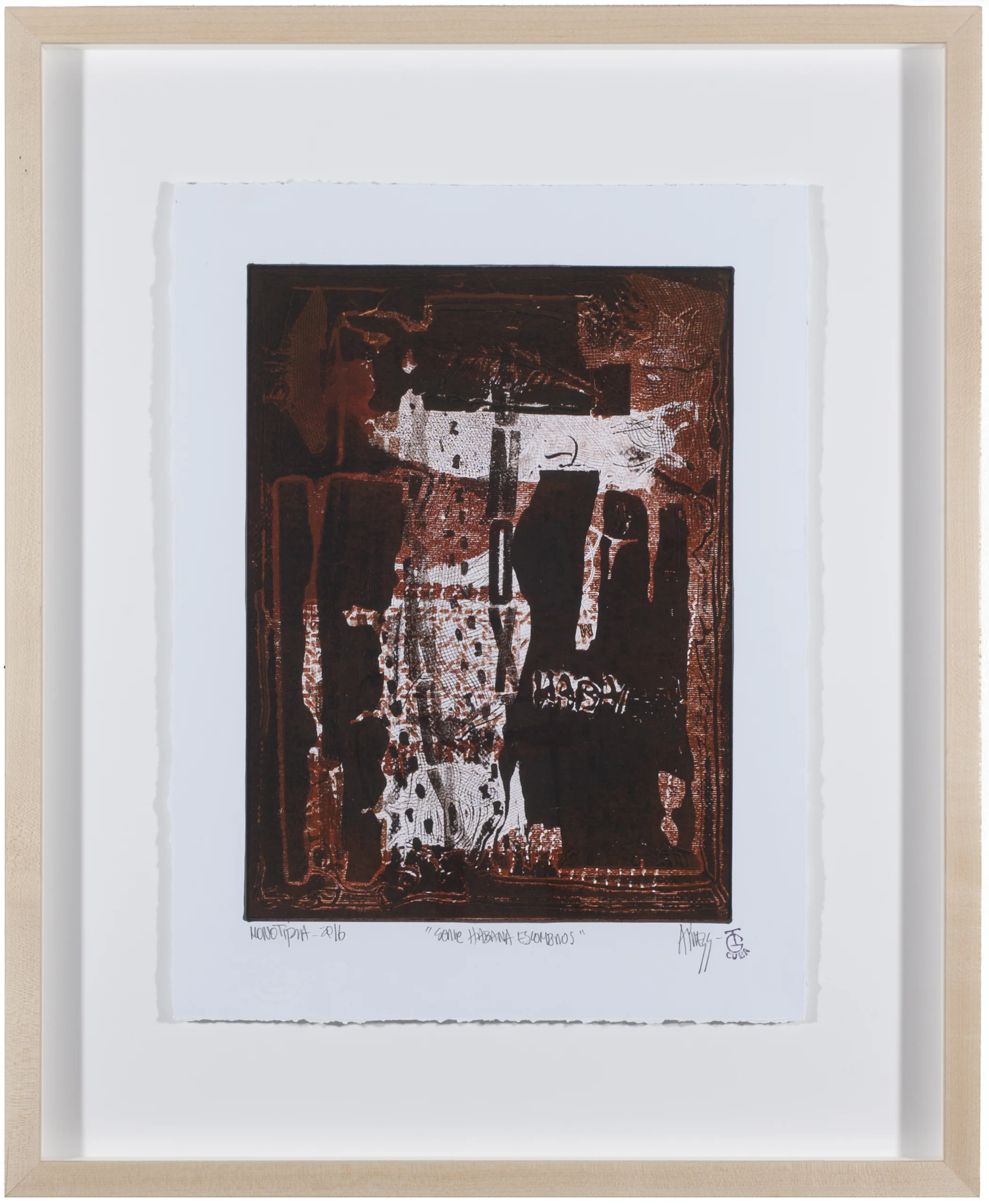 Aryess Title Unknown Hand-colored relief print 25 x 20.5 * SOLD