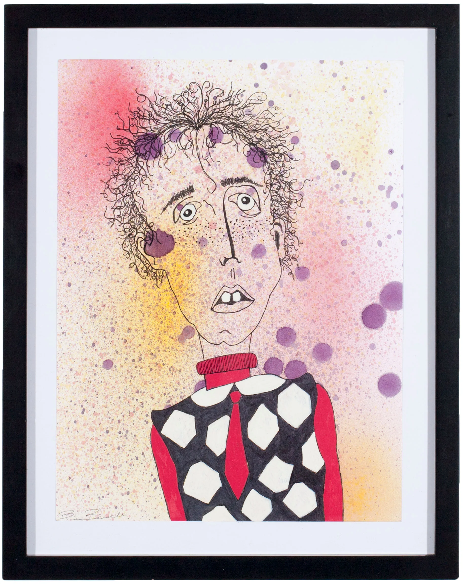 Business Man Spray paint and paint pens on mixed media paper 12 x 9 $ 250