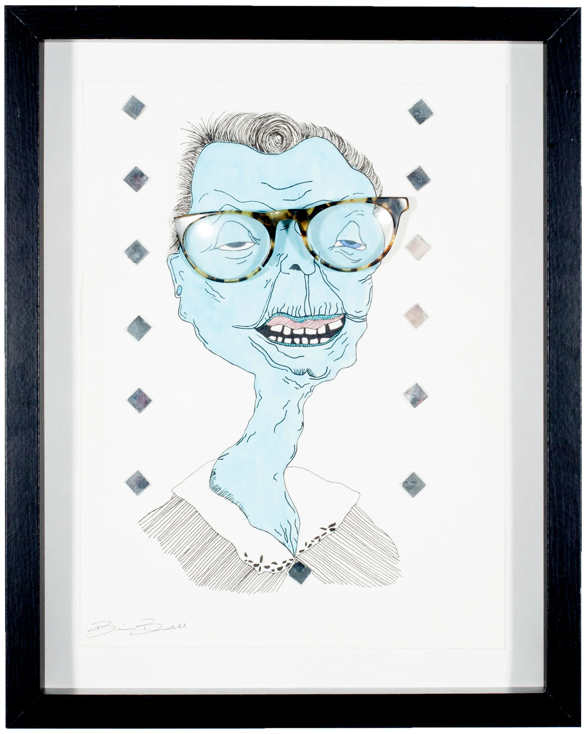 Old Long Neck Grandma Watercolor and marker on mixed media paper 12 x 9 $ 200 • SOLD