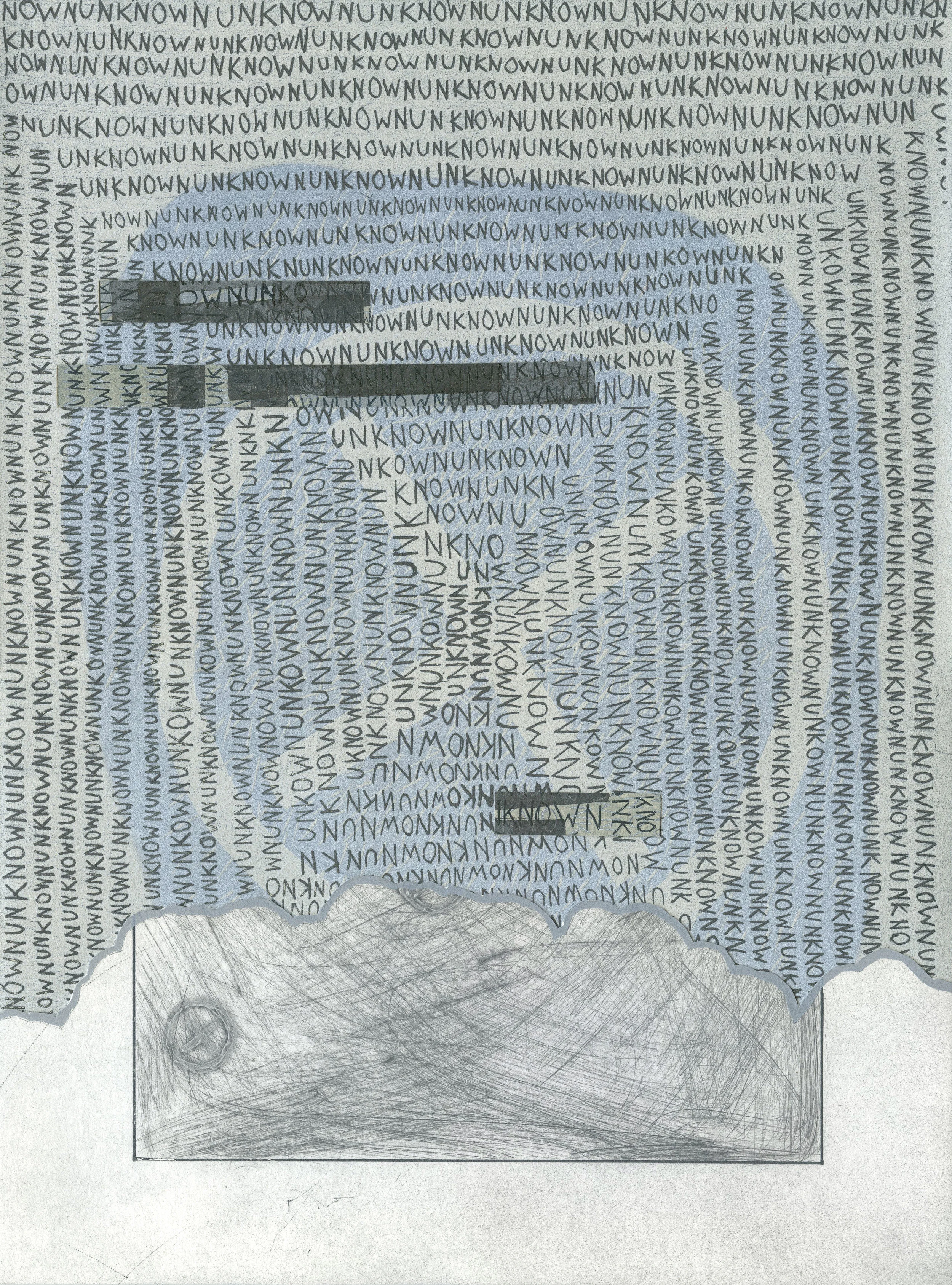 Clouded (Blizzard No. 5) Collagraph monotype, ink, and collage 16 x 12 $ 250 (unframed)