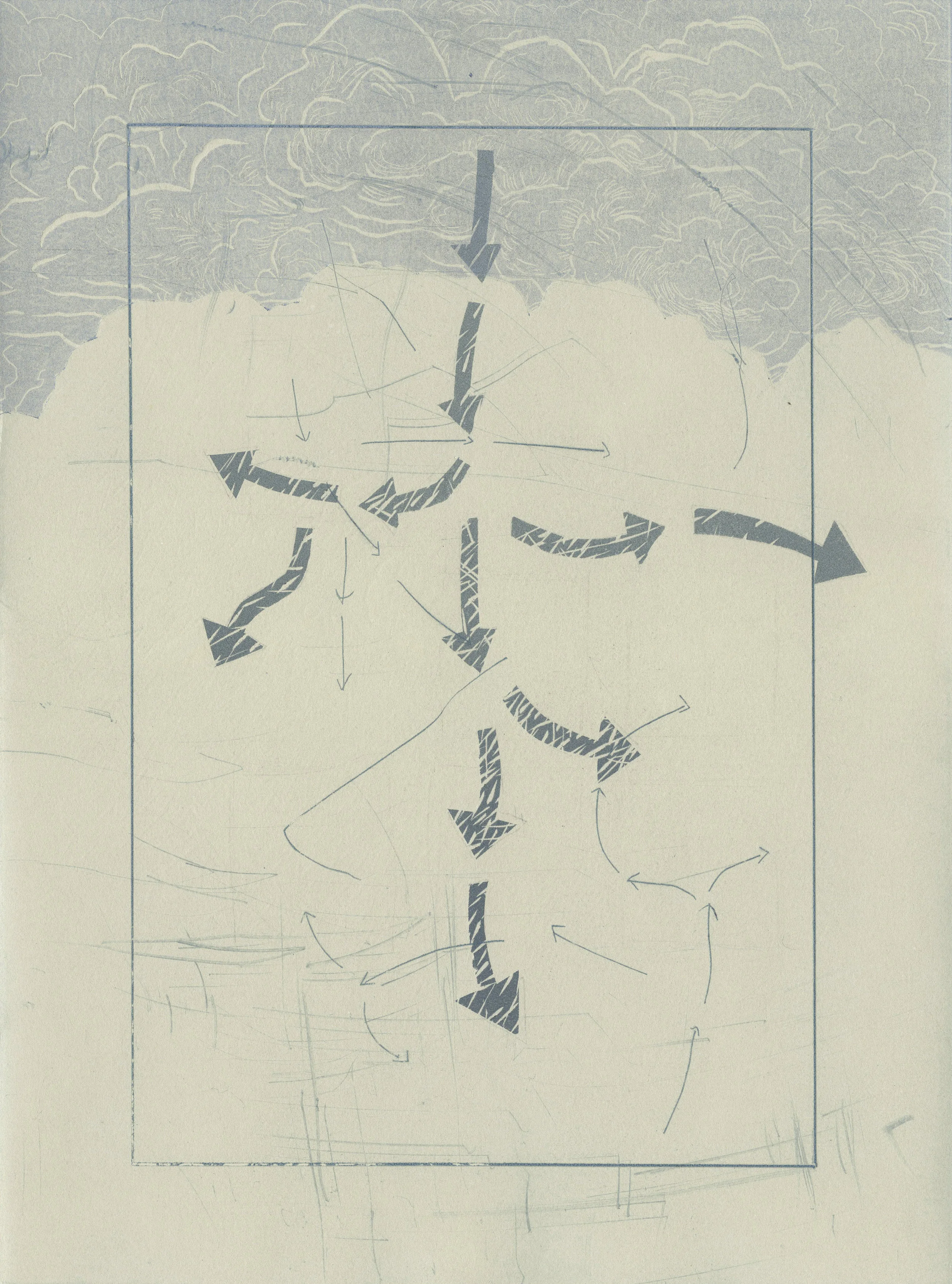 How to get Lost (Blizzard No. 21) Collagraph monotype 16 x 12 $ 250 (unframed)