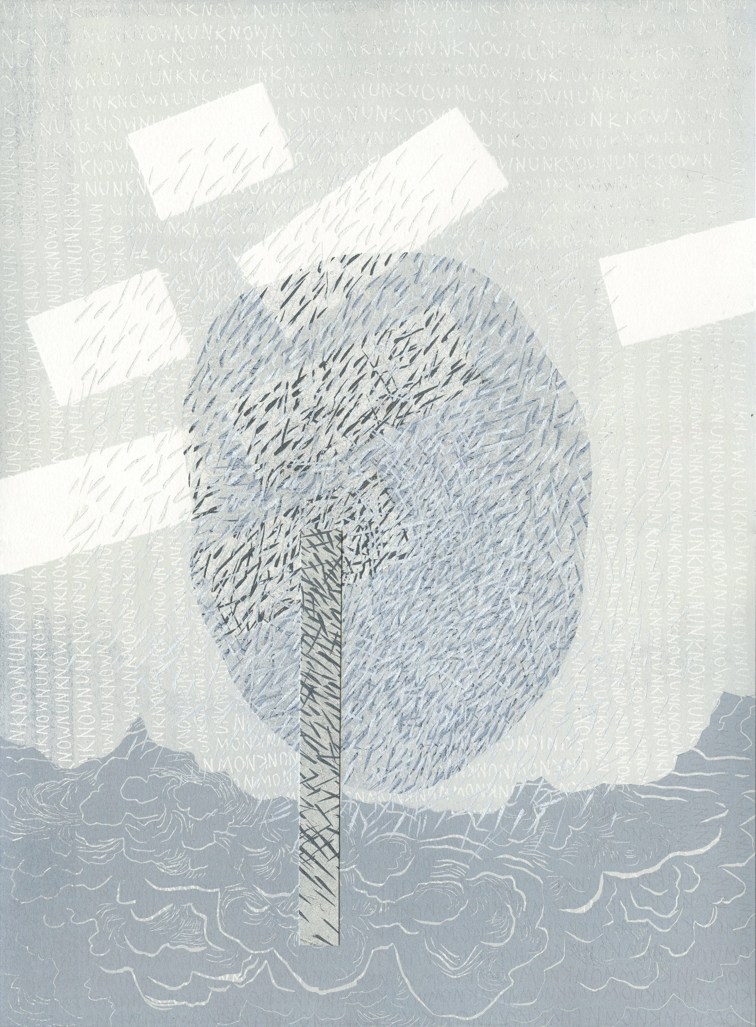 Maelstrom (Blizzard No. 3) Collagraph monotype, and collage 16 x 12 $ 250 (unframed)