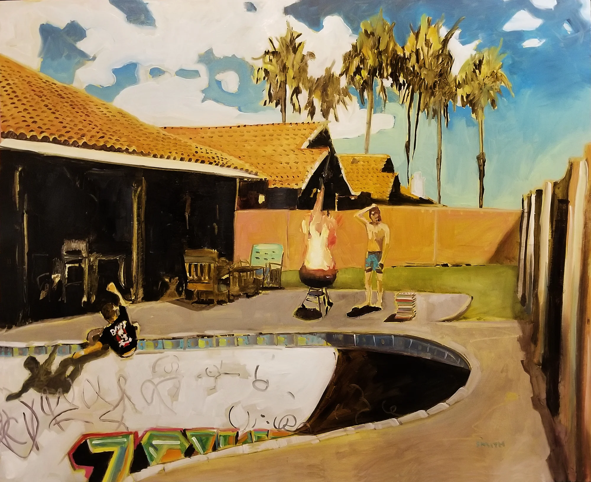 Burning Hit Paraders, Oil on panel, 39 x 48, $4,300