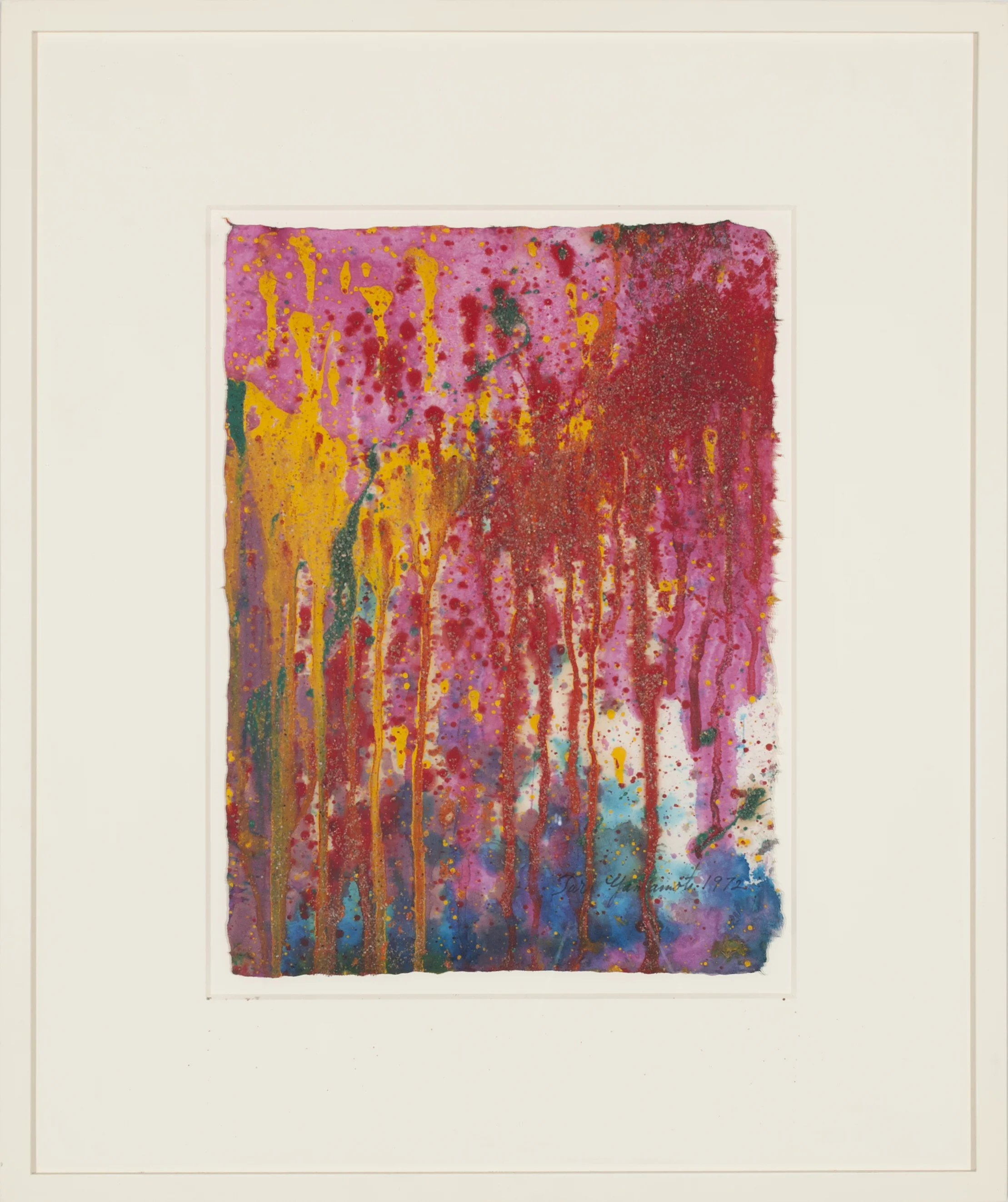 Taro Yamamoto Untitled 1972 Watercolor, gouache, and sand on paper 17 x 11.5 • SOLD