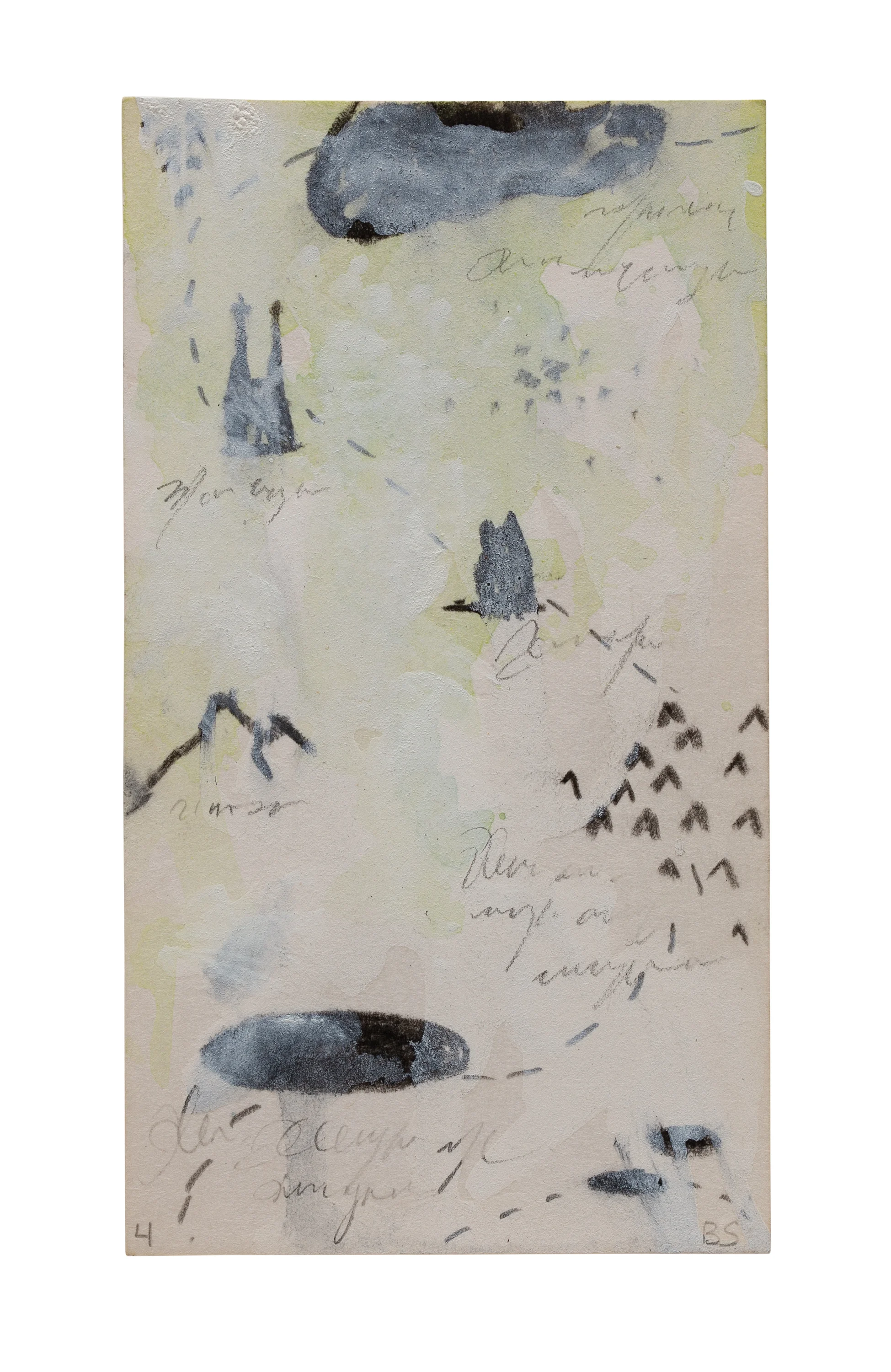 Ezu 4 Acrylic, charcoal, and pencil on paper 4 x 2.25 $ 250