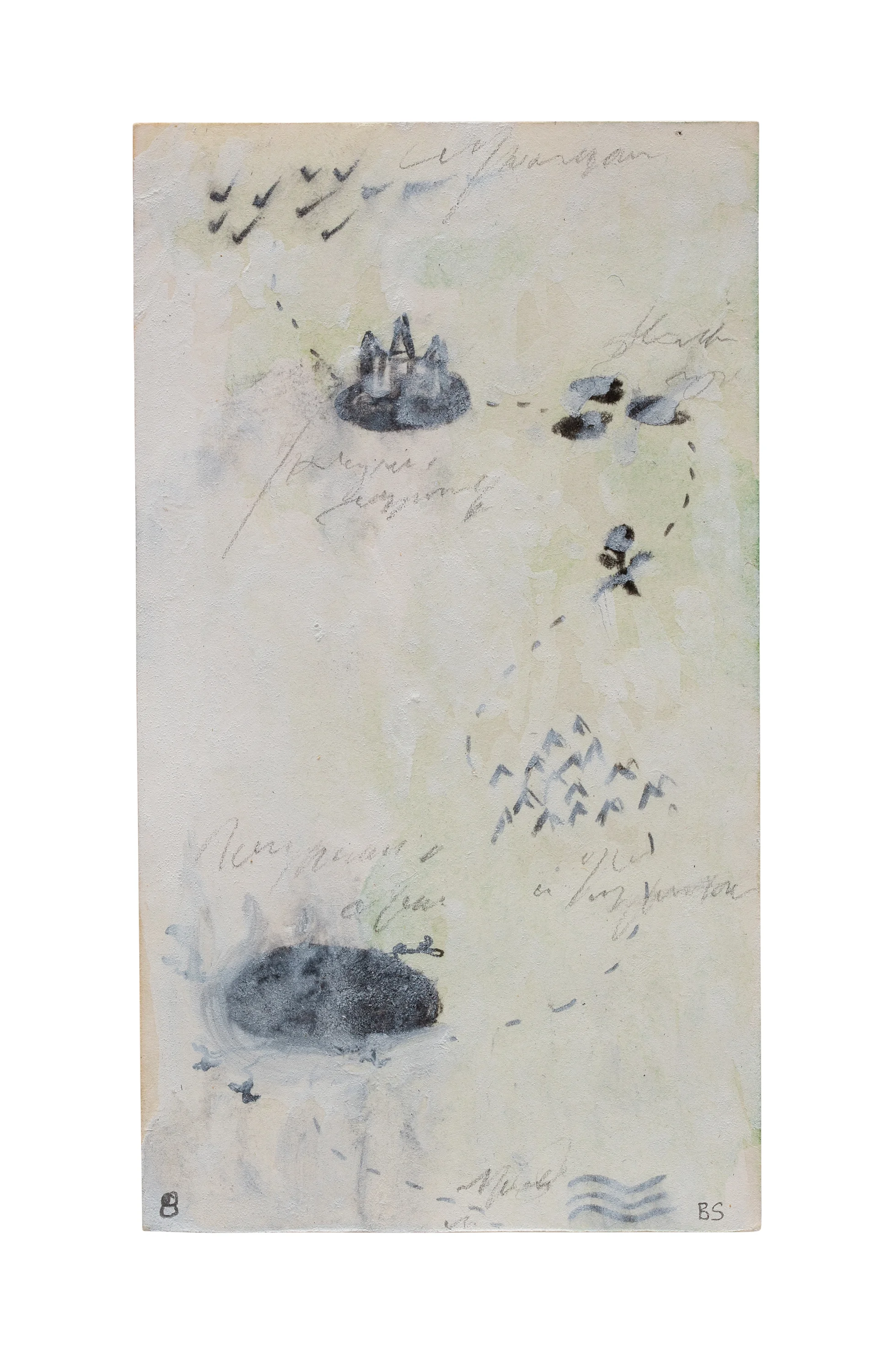 Ezu 8 Acrylic, charcoal, and pencil on paper 4 x 2.25 $ 250