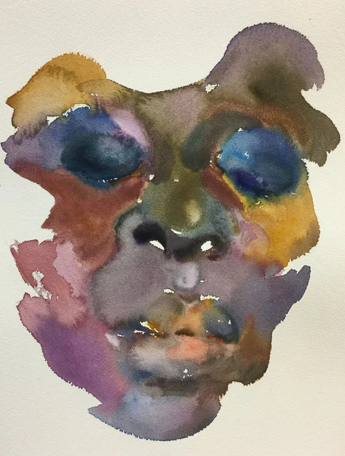 Shanlin Ye, Mask #26 , Watercolor on paper, 15 x 11, $1,200