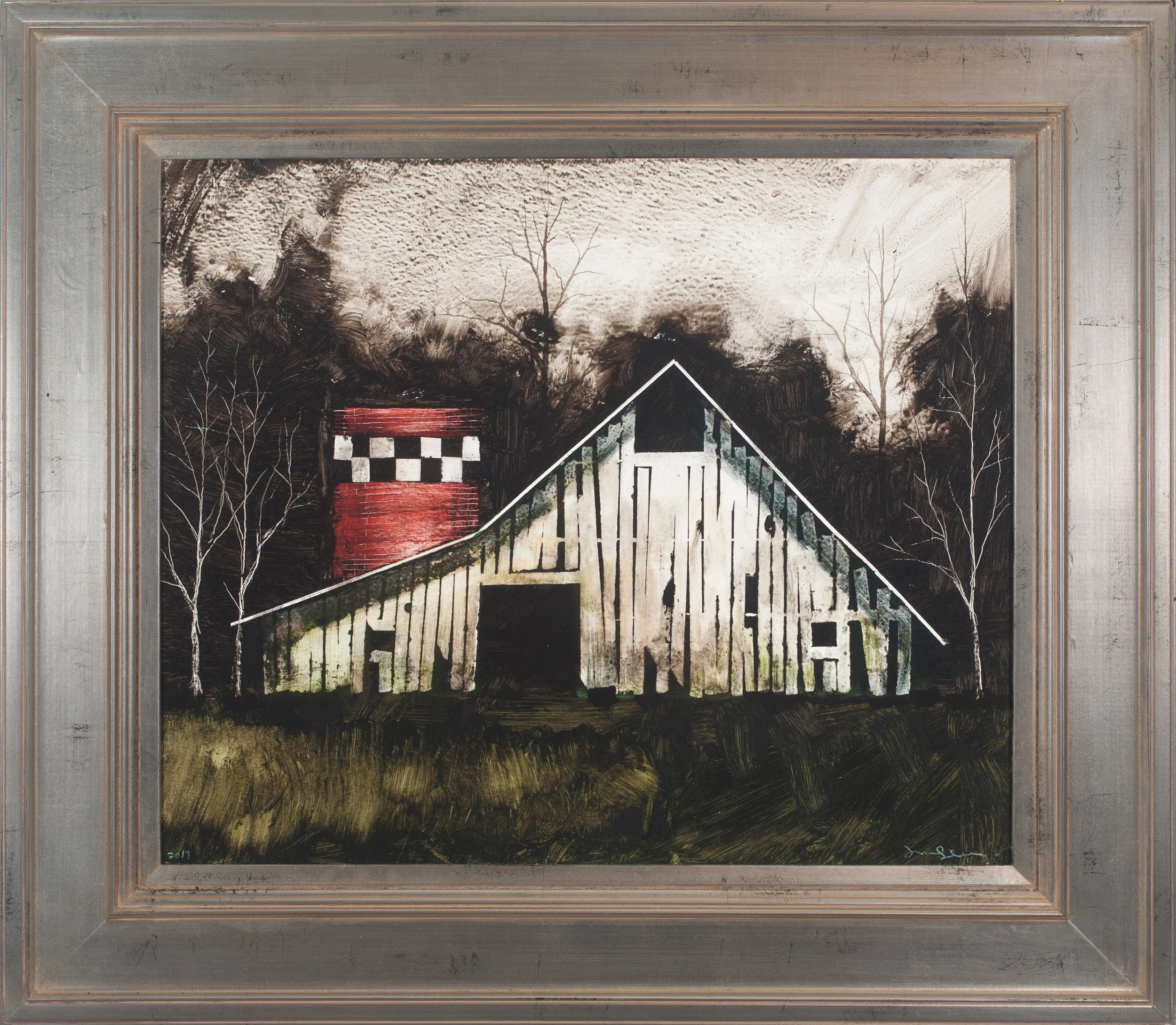 Sylvan Structure III Oil, tar, and wax on panel 20 x 24 $ 2,400
