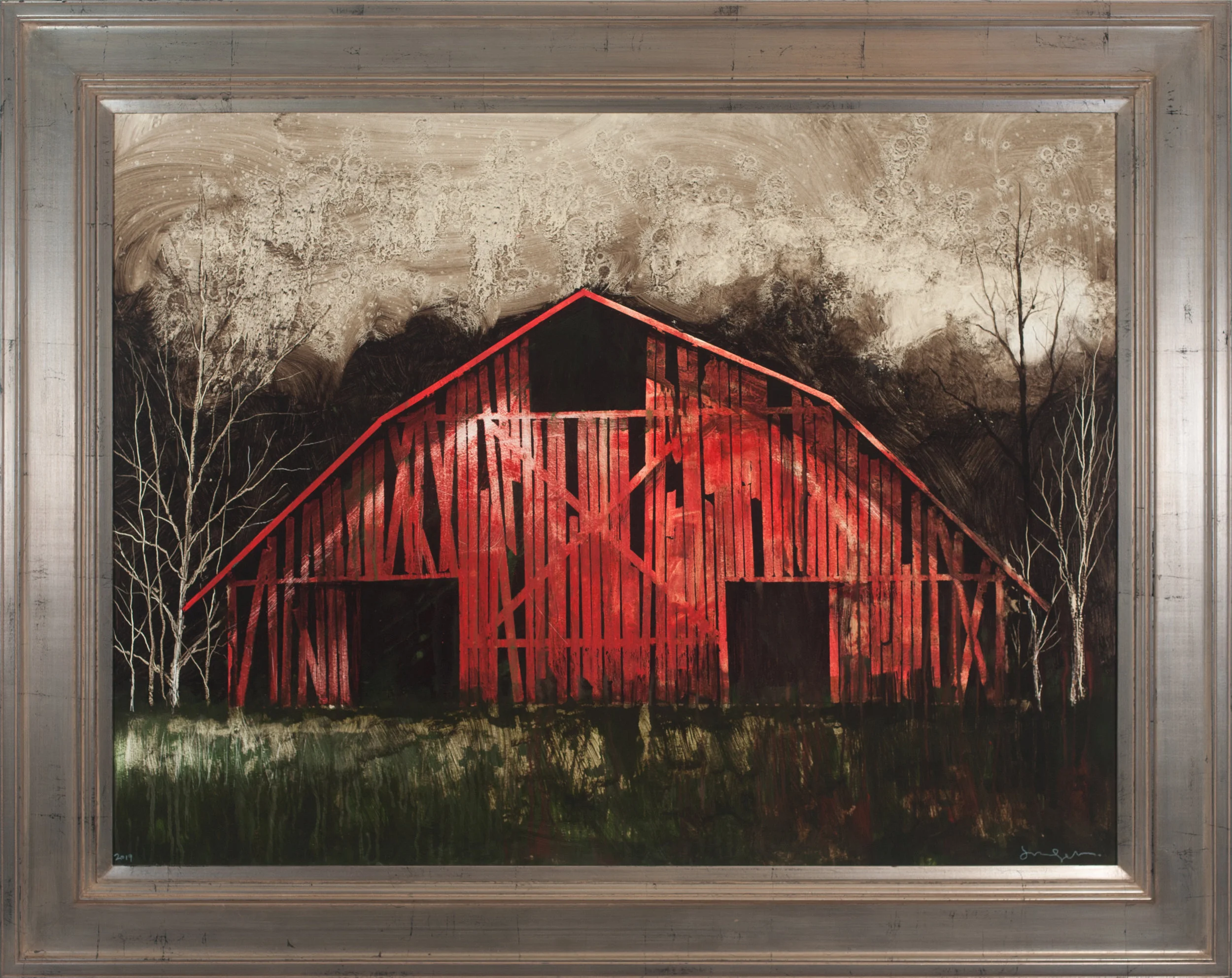 Sylvan Structure XI Oil, tar, and wax on panel 30 x 40 $ 4,200