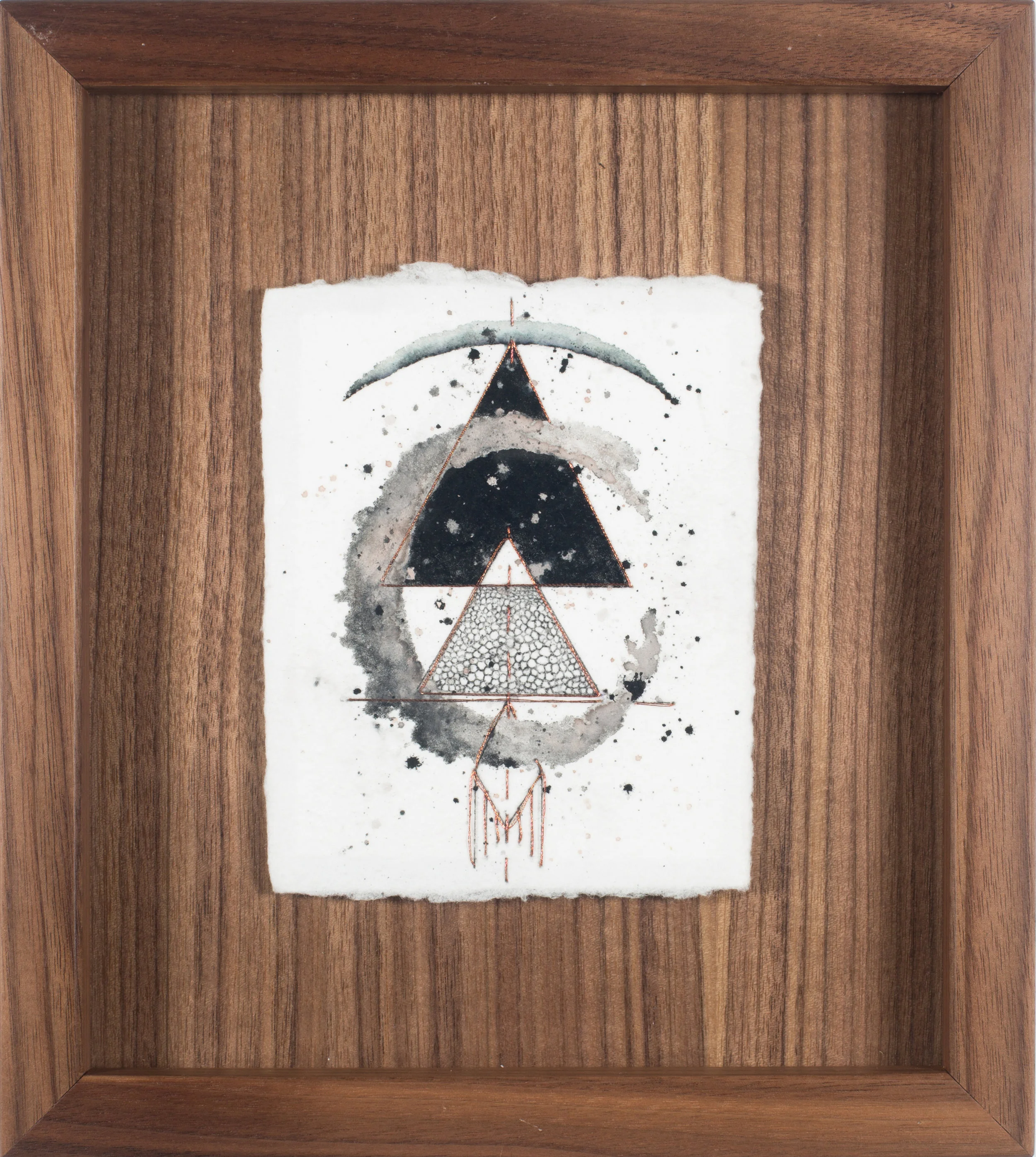 Balance Ink, watercolor, and copper thread 6 x 7 $ 450