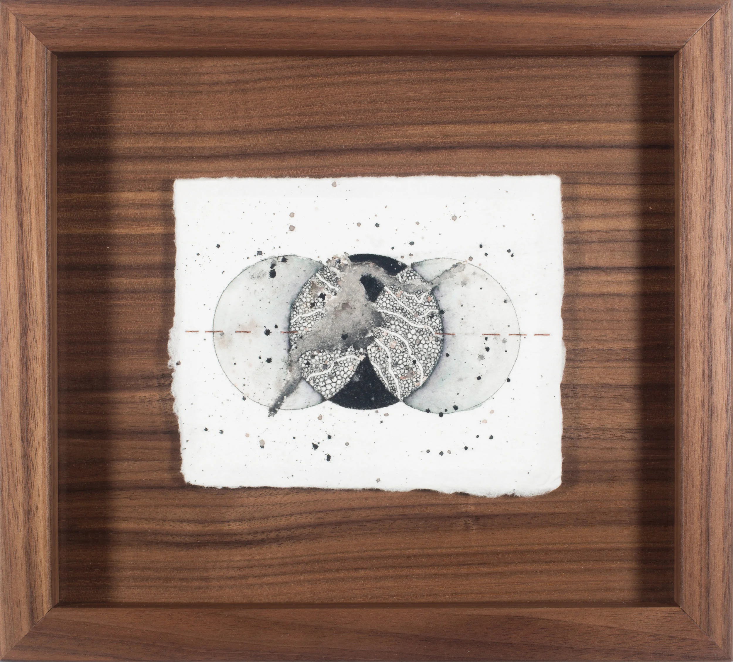 Eclipse Ink, watercolor, and copper thread 6 x 7 $ 450 • SOLD