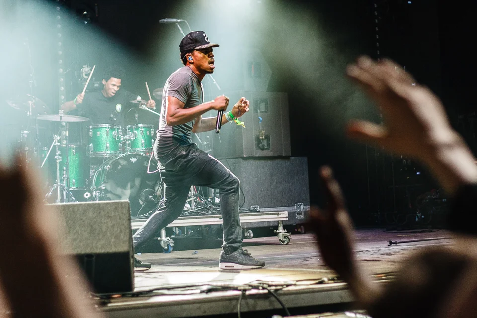 Chance the Rapper performing at a music festival. / Photo by Daniel Gregory (CC BY-NC-ND 2.0)