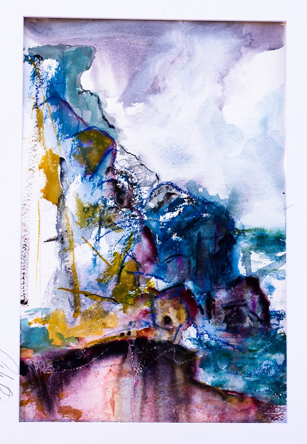  Abstract watercolor at Zuma Beach (500:00) 18 × 24.  $400.00    