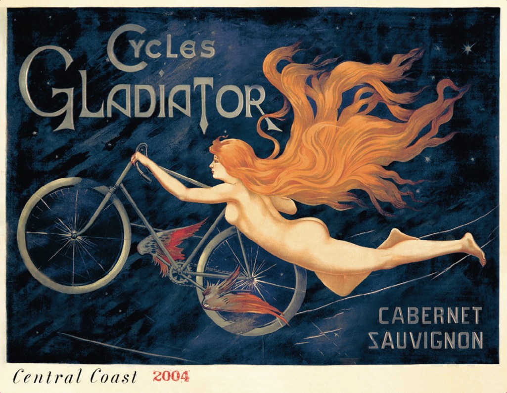 I envisioned the Cycles Gladiator wine label when he mentioned angels.