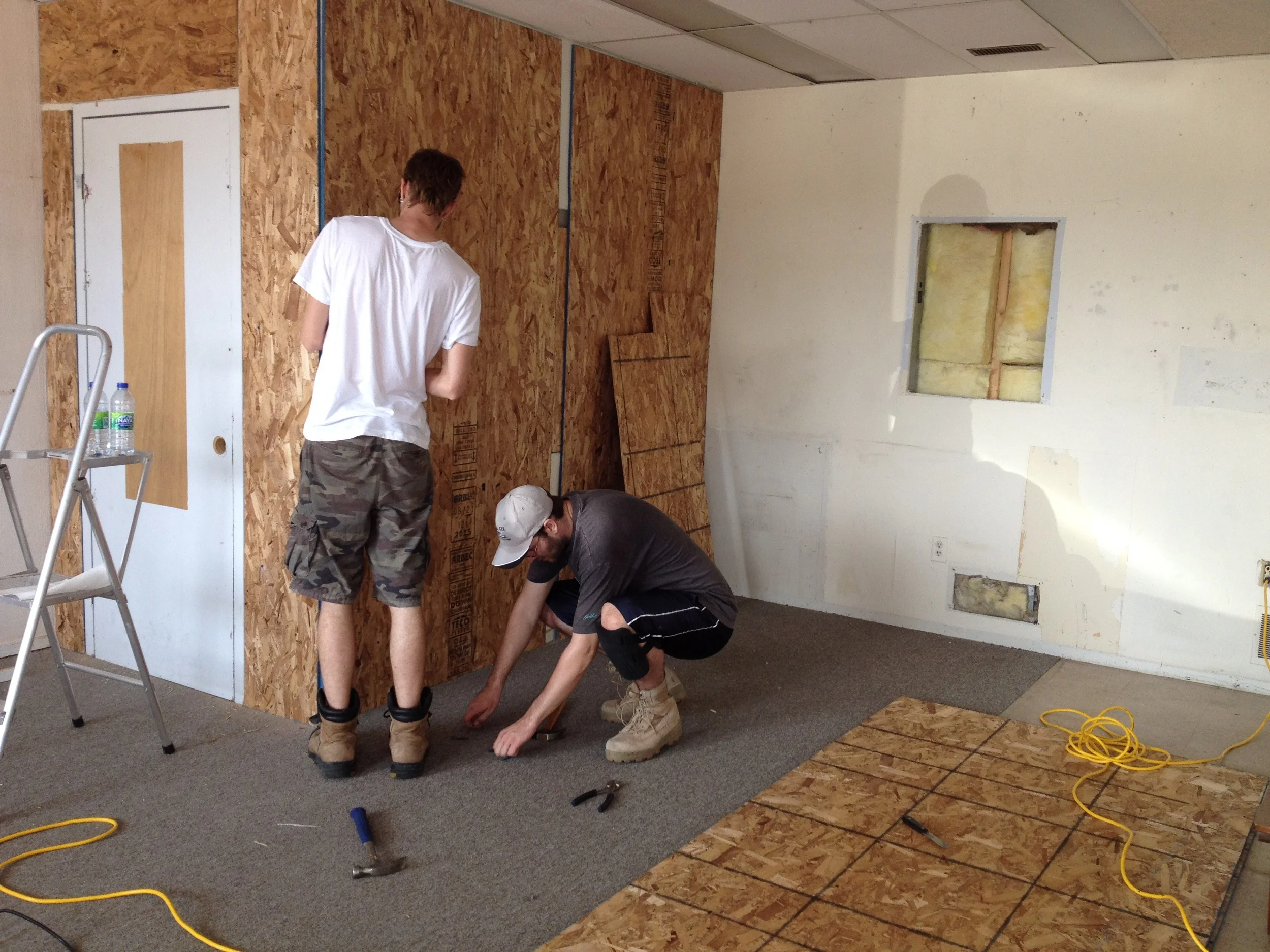  My two son's helping with the drywall