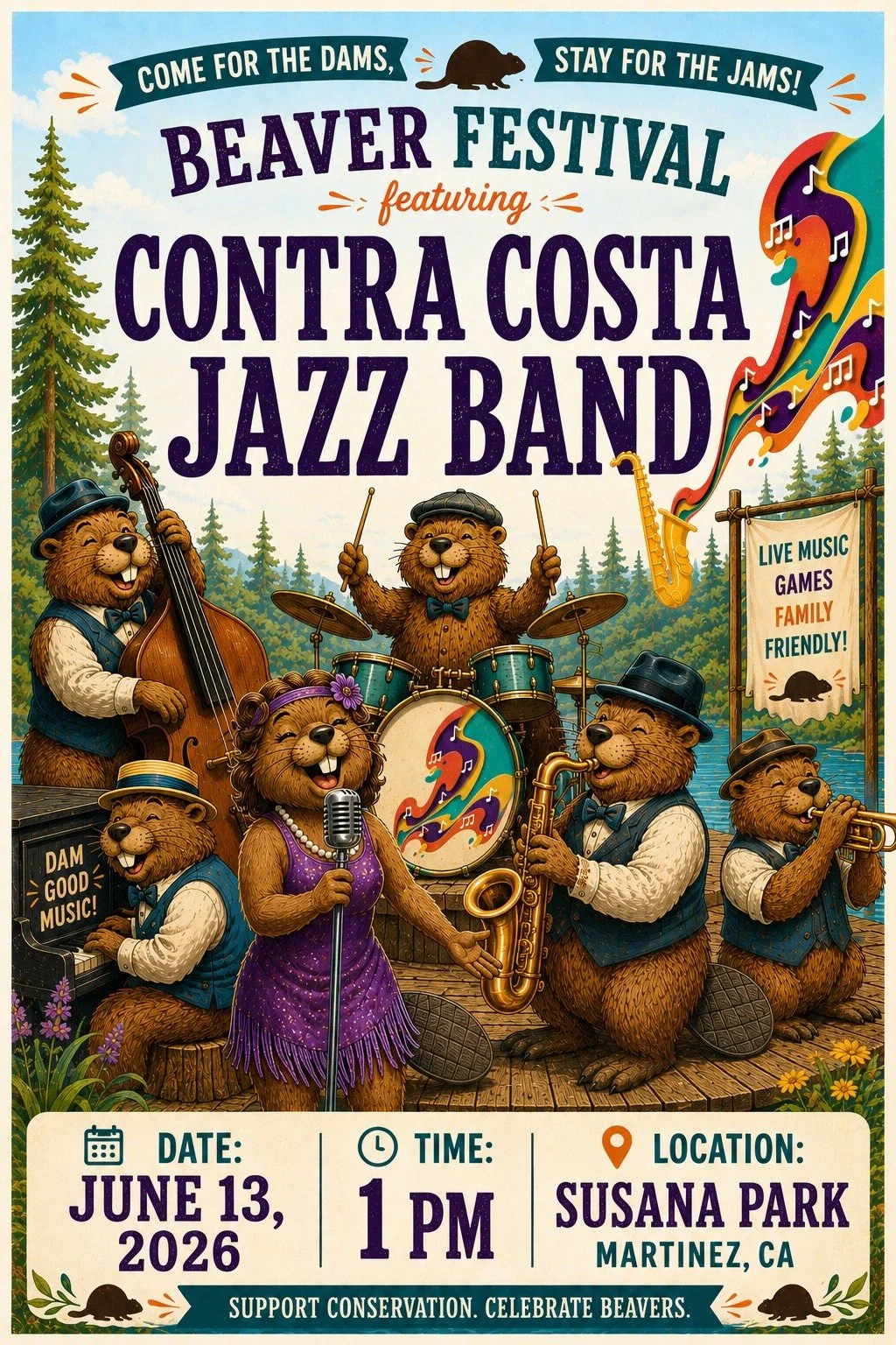 FREE PUBLIC GIG Deb sings and plays with the Contra Costa Jazz Band at The Beaver Festival in Martinez!