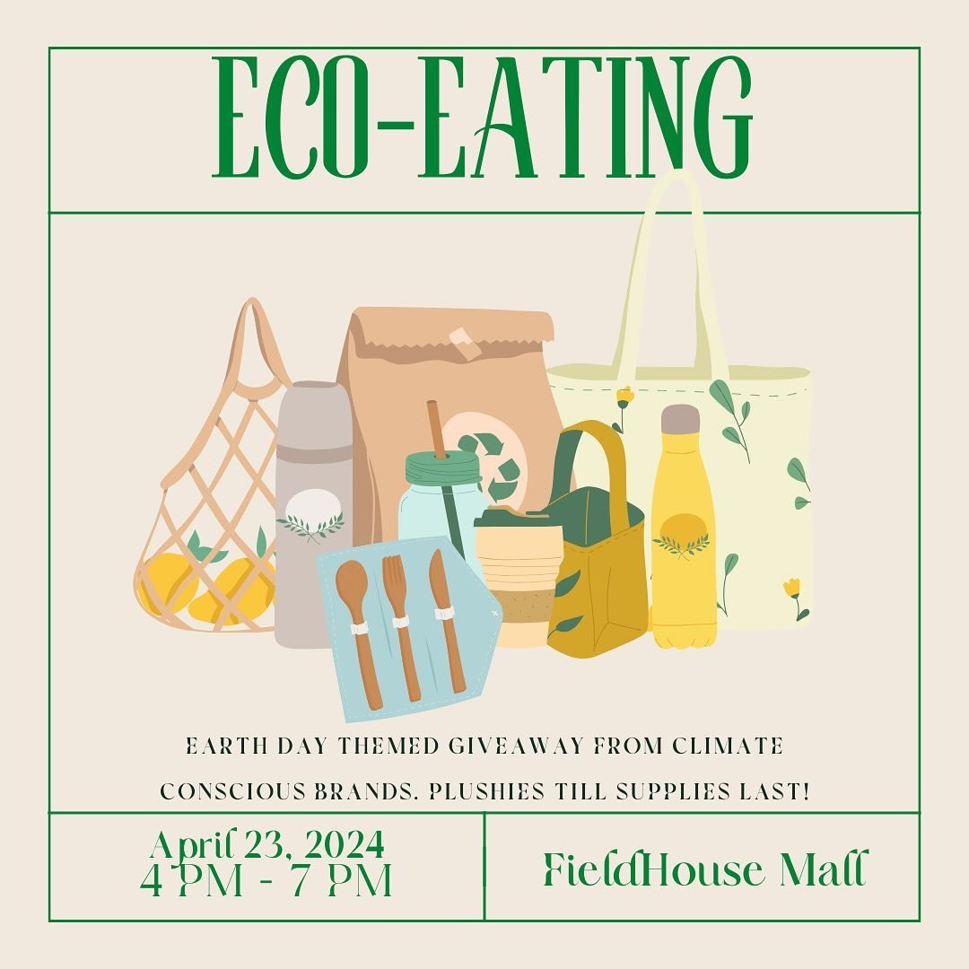 Join us in celebrating Earth Day! Catch us on Fieldhouse Mall tomorrow, April 23 from 4-7 PM for an Earth Day themed giveaway and plushies (while supplies last)! 🍀🌎
