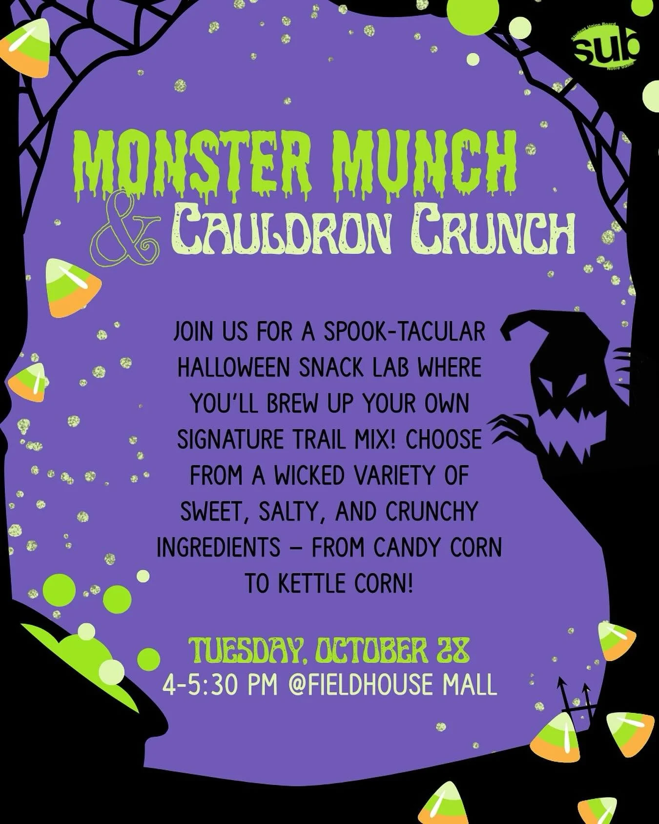 Stop by Fieldhouse Mall tomorrow to make your own trail mix!