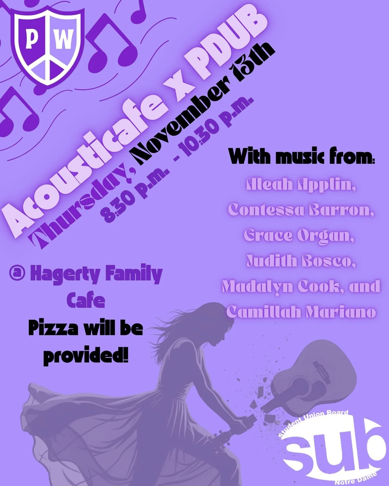 Yup that&rsquo;s right - @pasquerillawesthall x SUB Acousticaf&eacute; is tomorrow night in Hagerty from 8:30-10:30pm. See you there! #rollweasels