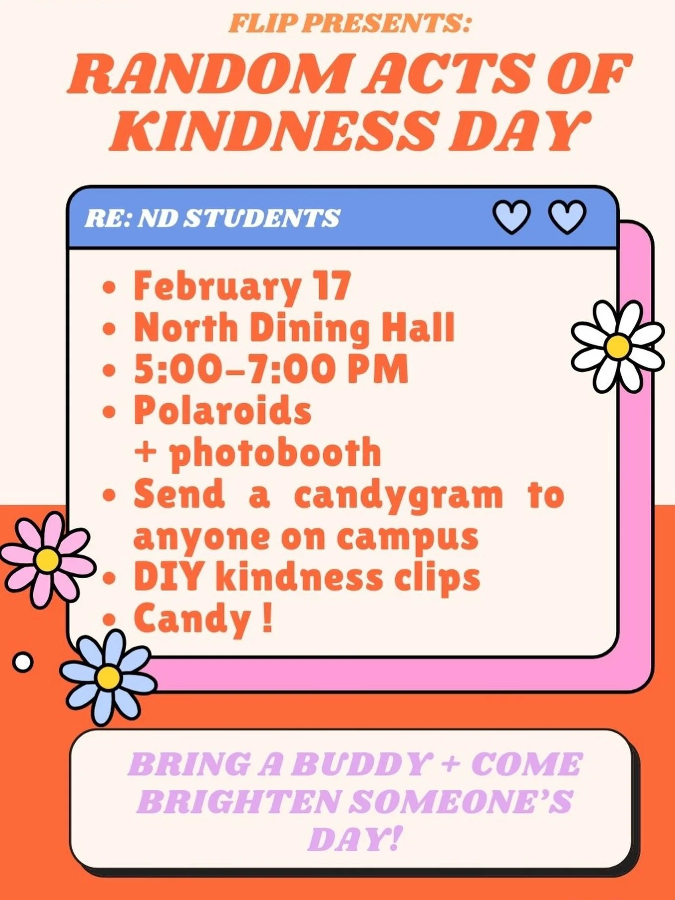 Join us this Tuesday in North Dining Hall from 5-7 PM and send a candygram to someone on campus! 🍭🍬💌