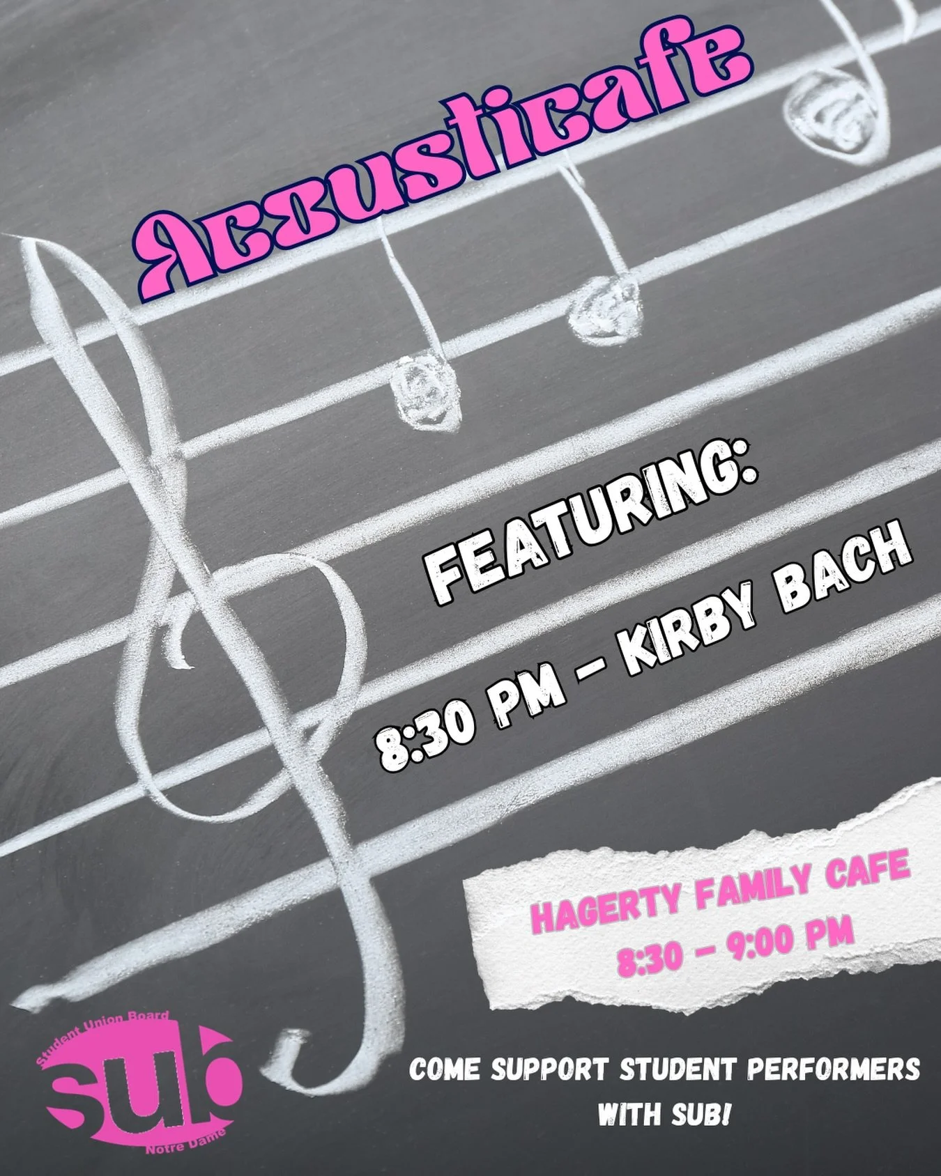 Join us tomorrow night for Acousticaf&eacute; at Hagerty from 8:30 to 9 PM! 2/26