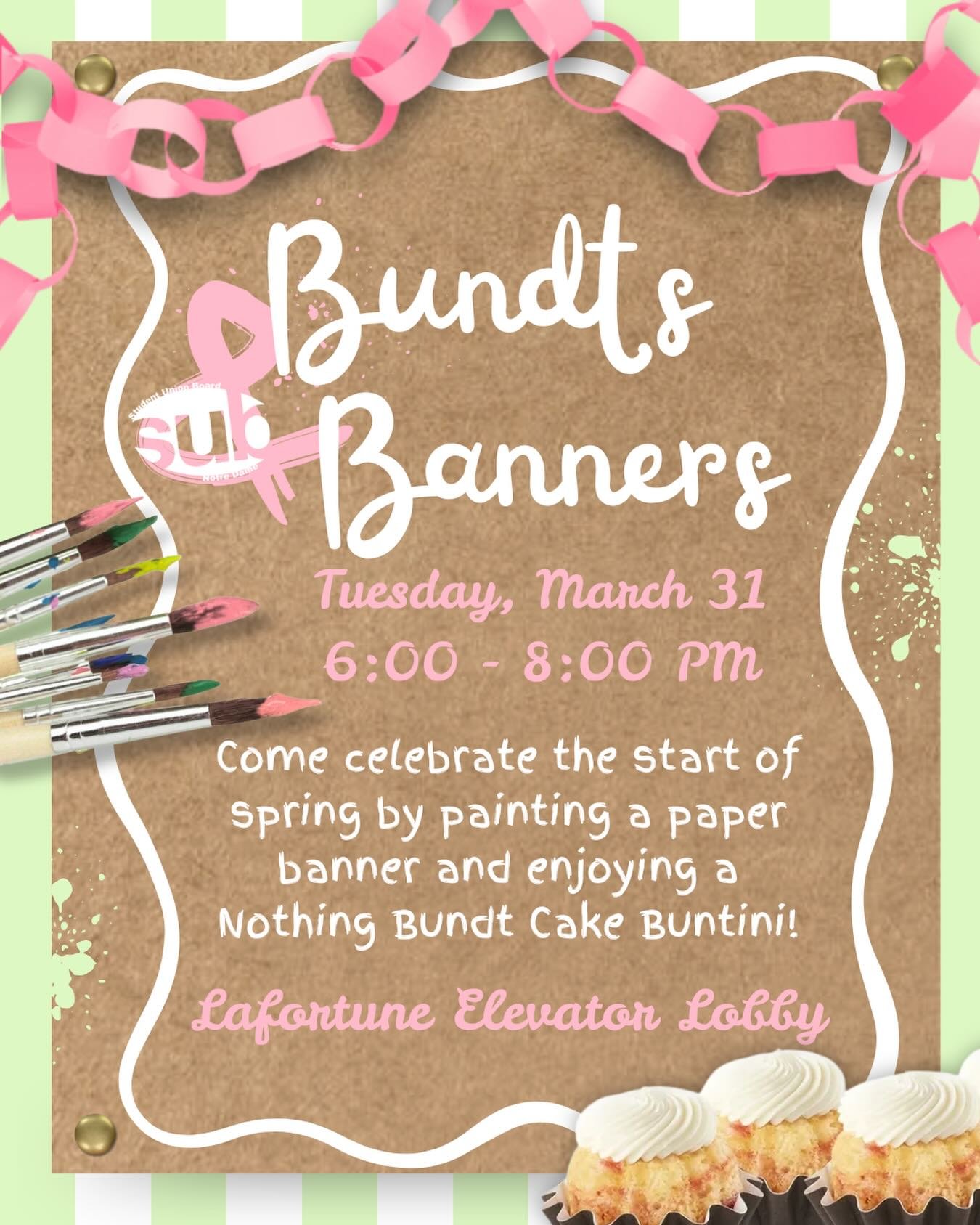 Join us tomorrow for free Nothing Bundt Cakes 6-8pm in LaFun!